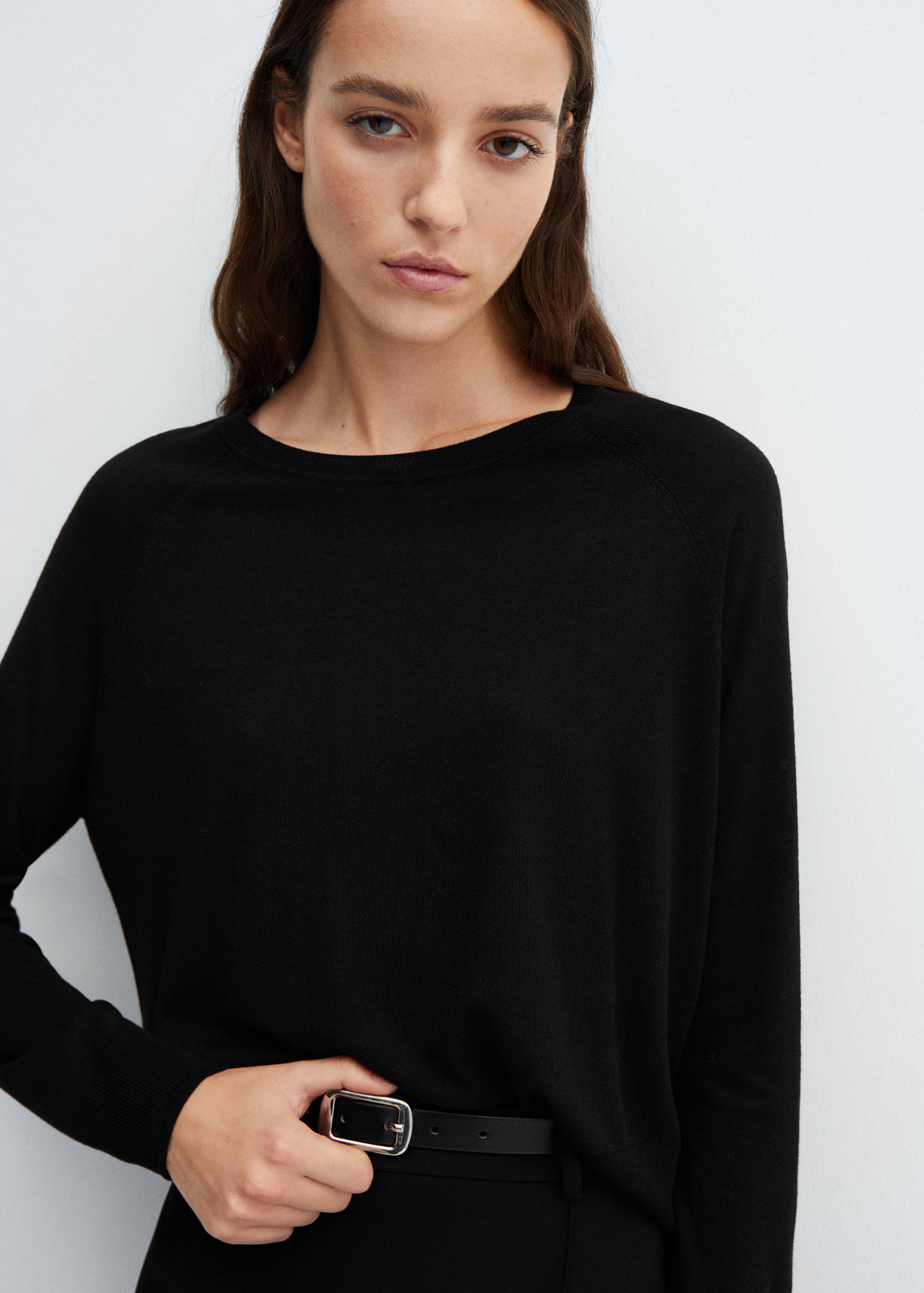 Fine-knit crew-neck sweater - Details of the article 1