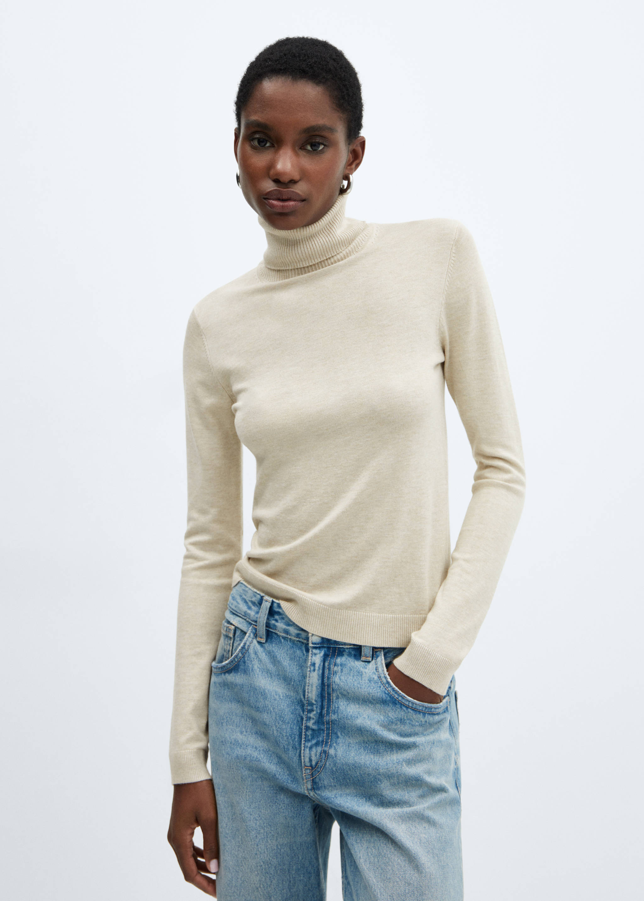 Fine-knit turtleneck sweater - Medium plane
