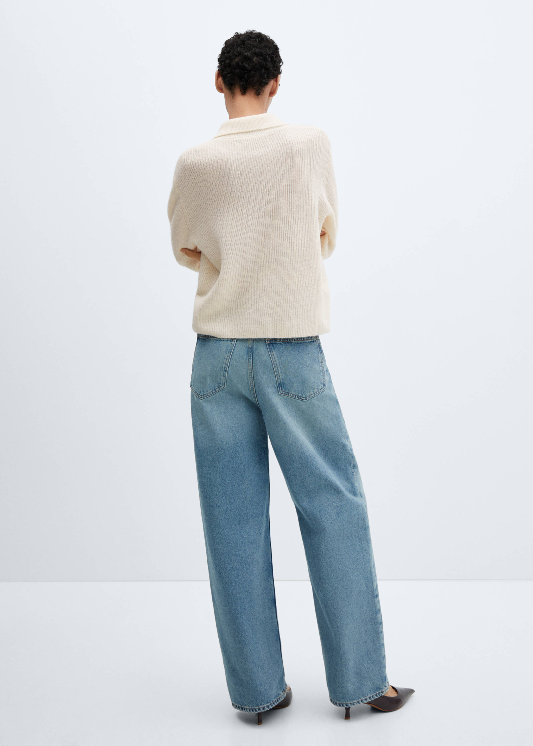 Knitted polo-neck sweater - Reverse of the article
