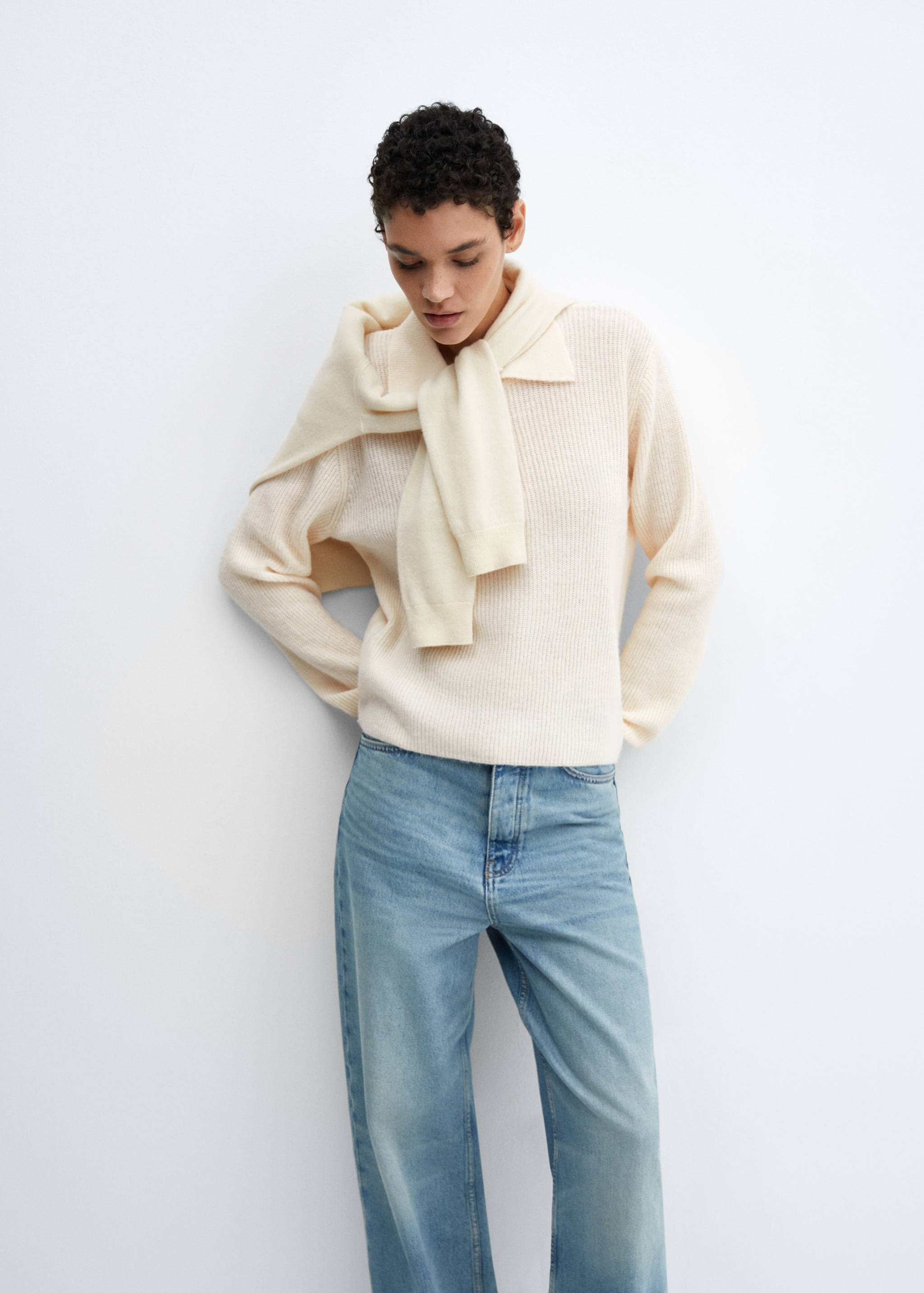 Knitted polo-neck sweater - Details of the article 2