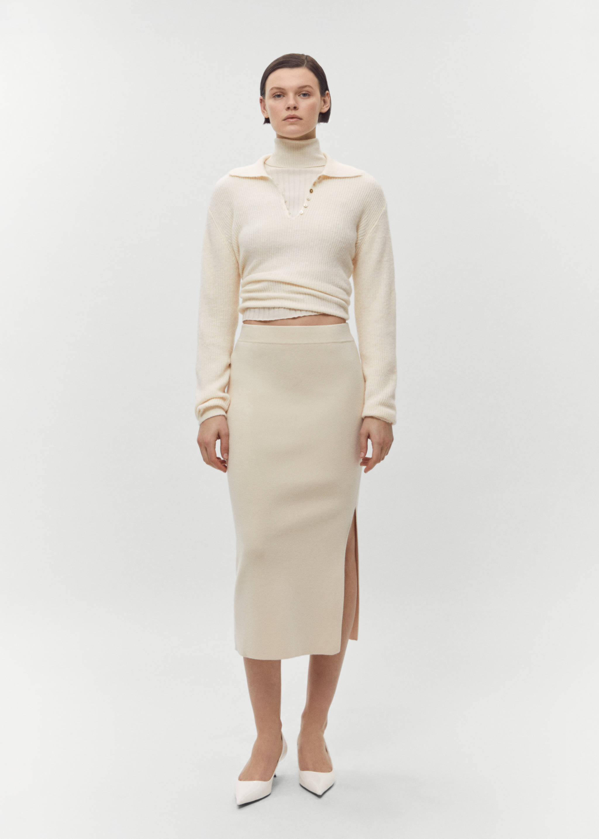 Knitted polo-neck sweater - Details of the article 7