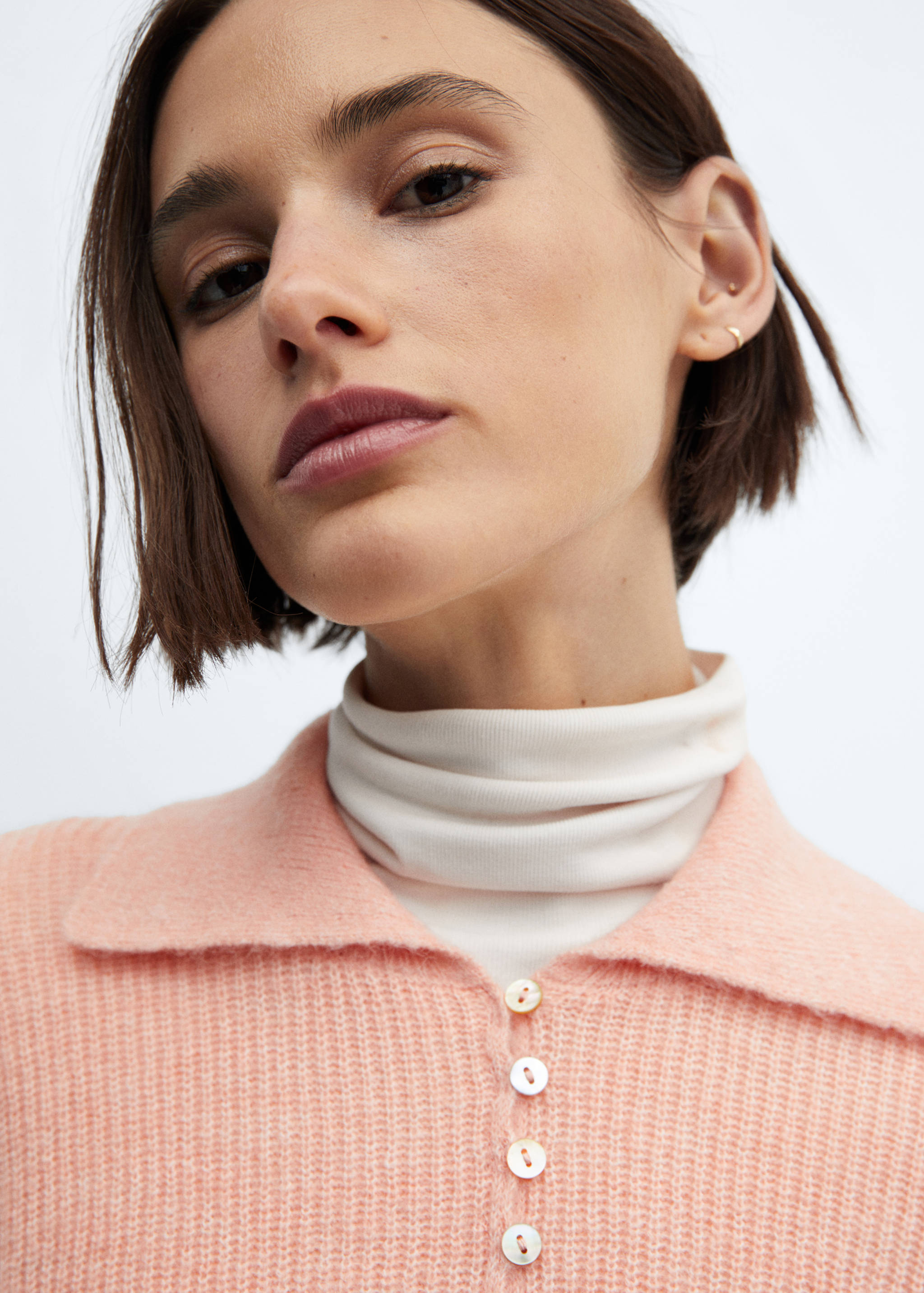 Knitted polo-neck sweater - Details of the article 1