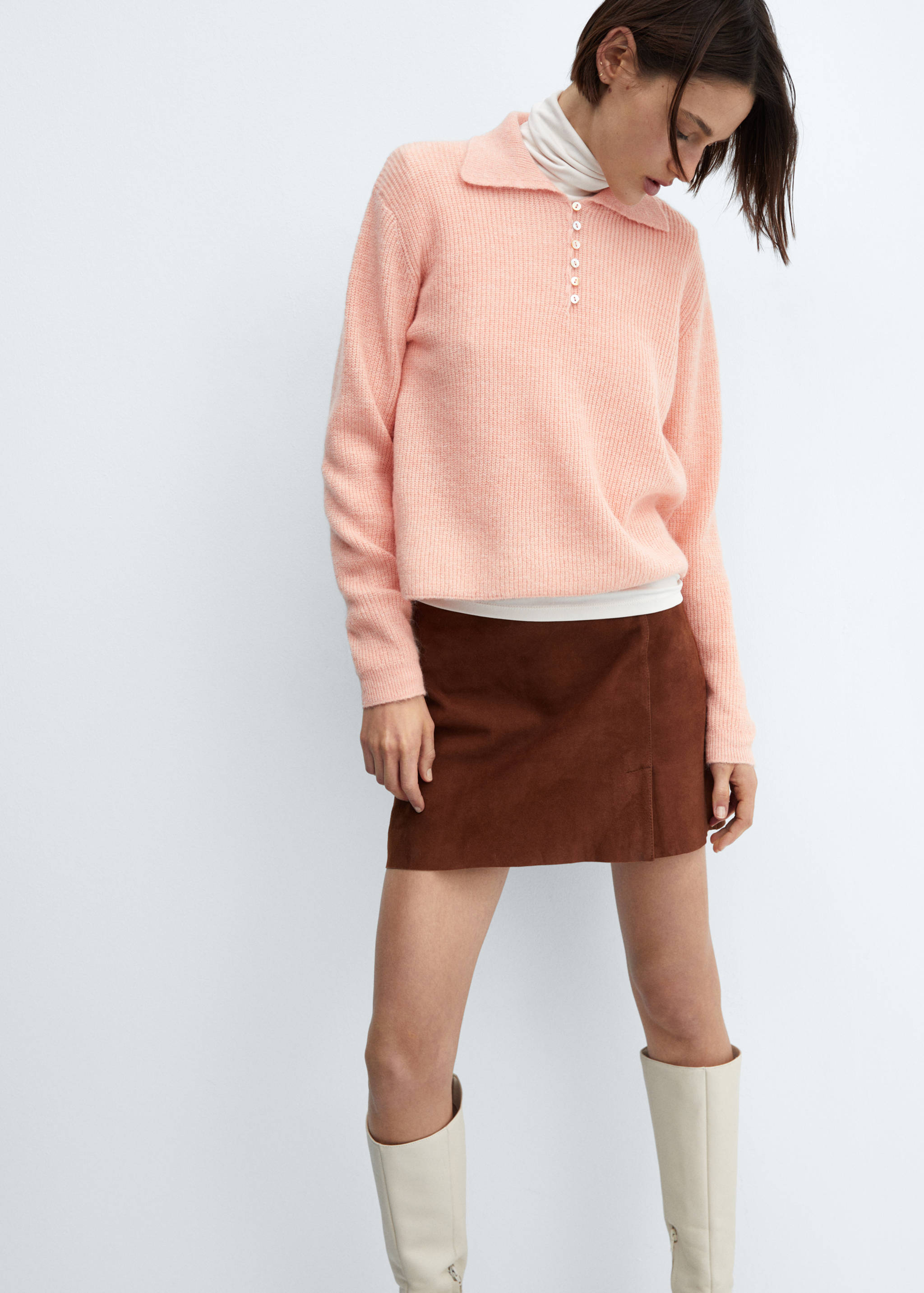 Knitted polo-neck sweater - Details of the article 2