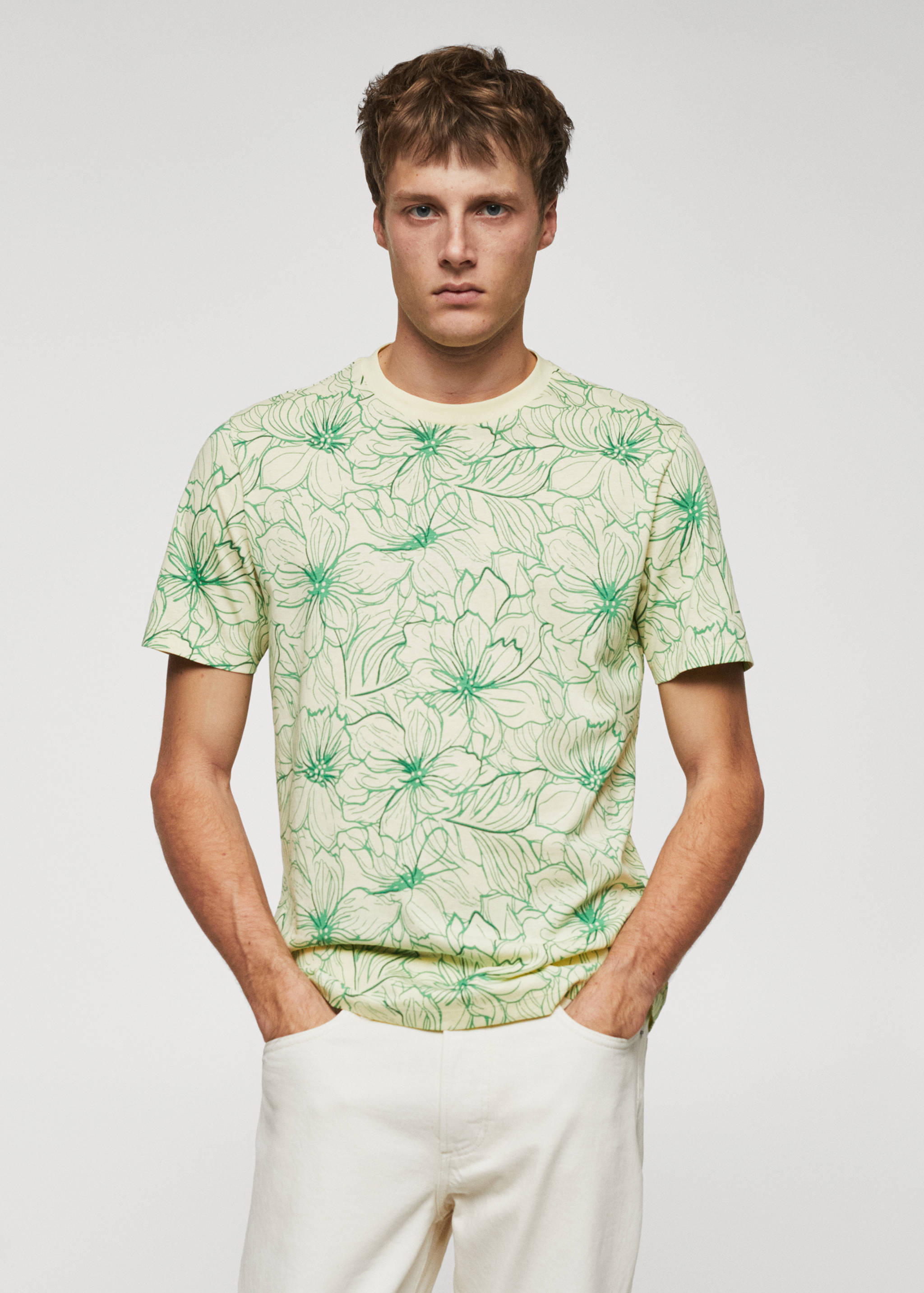 Floral print T-shirt - Medium plane