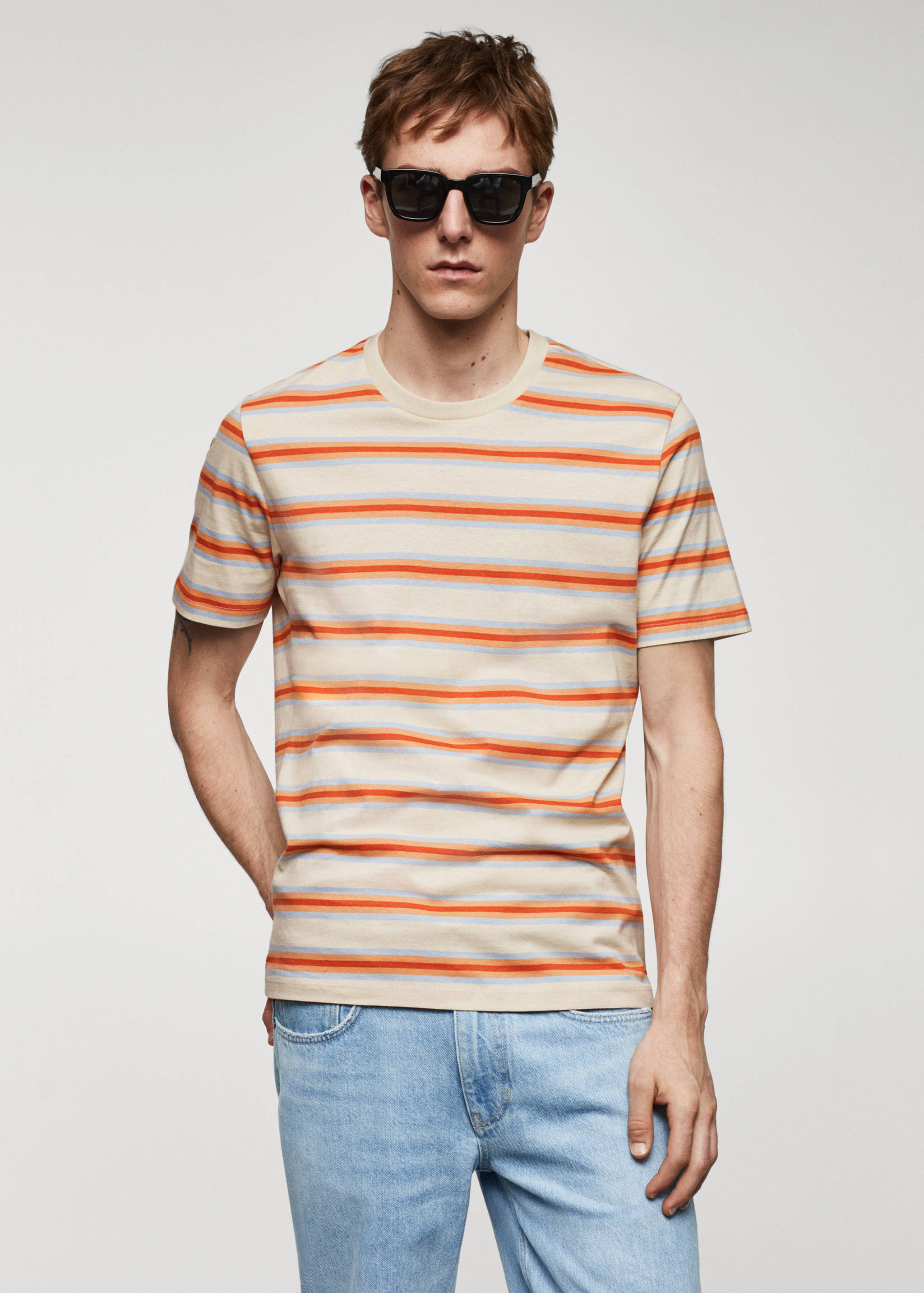 T-shirt 100 % coton rayures - Plan moyen