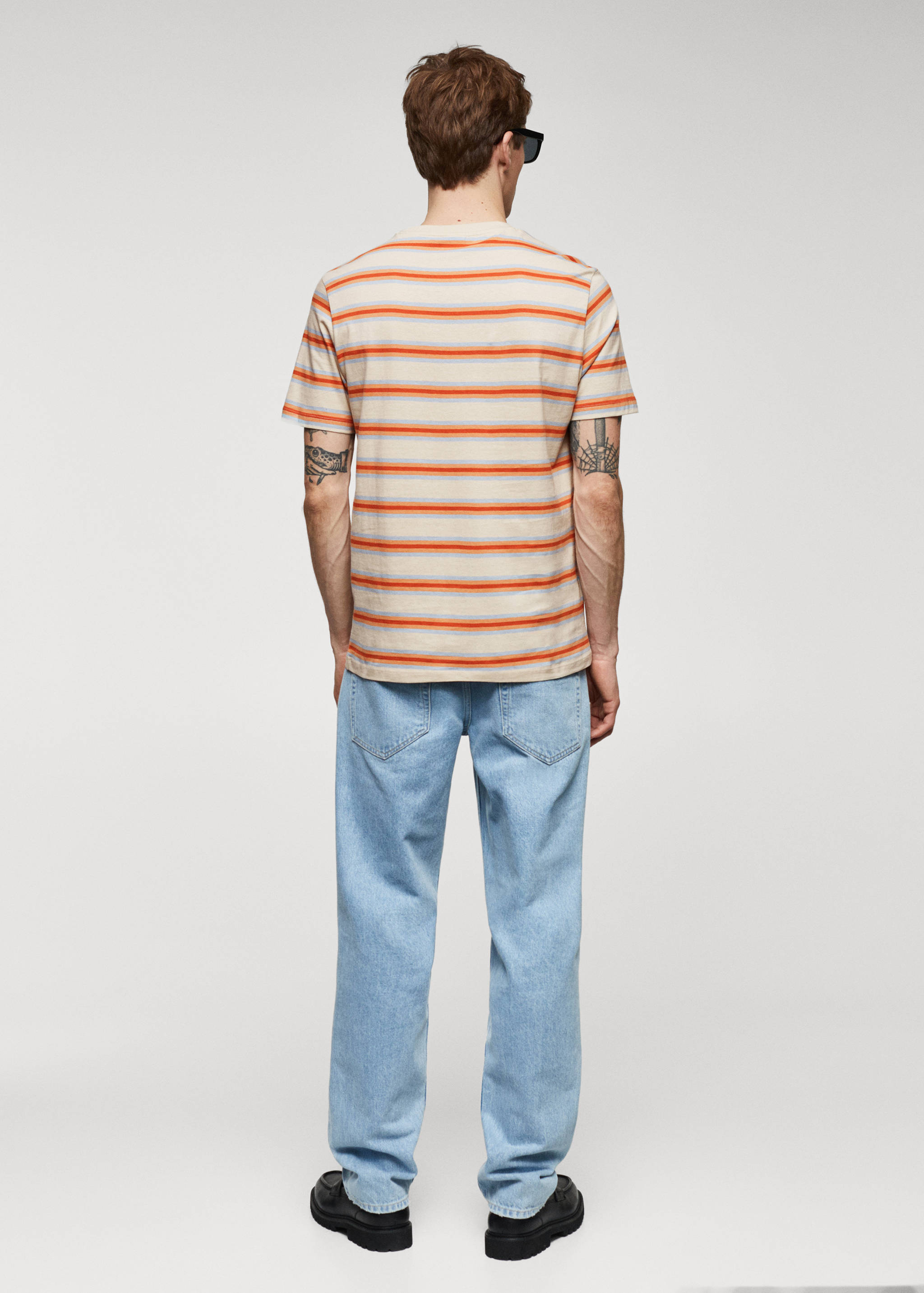 T-shirt 100 % coton rayures - Verso de l’article