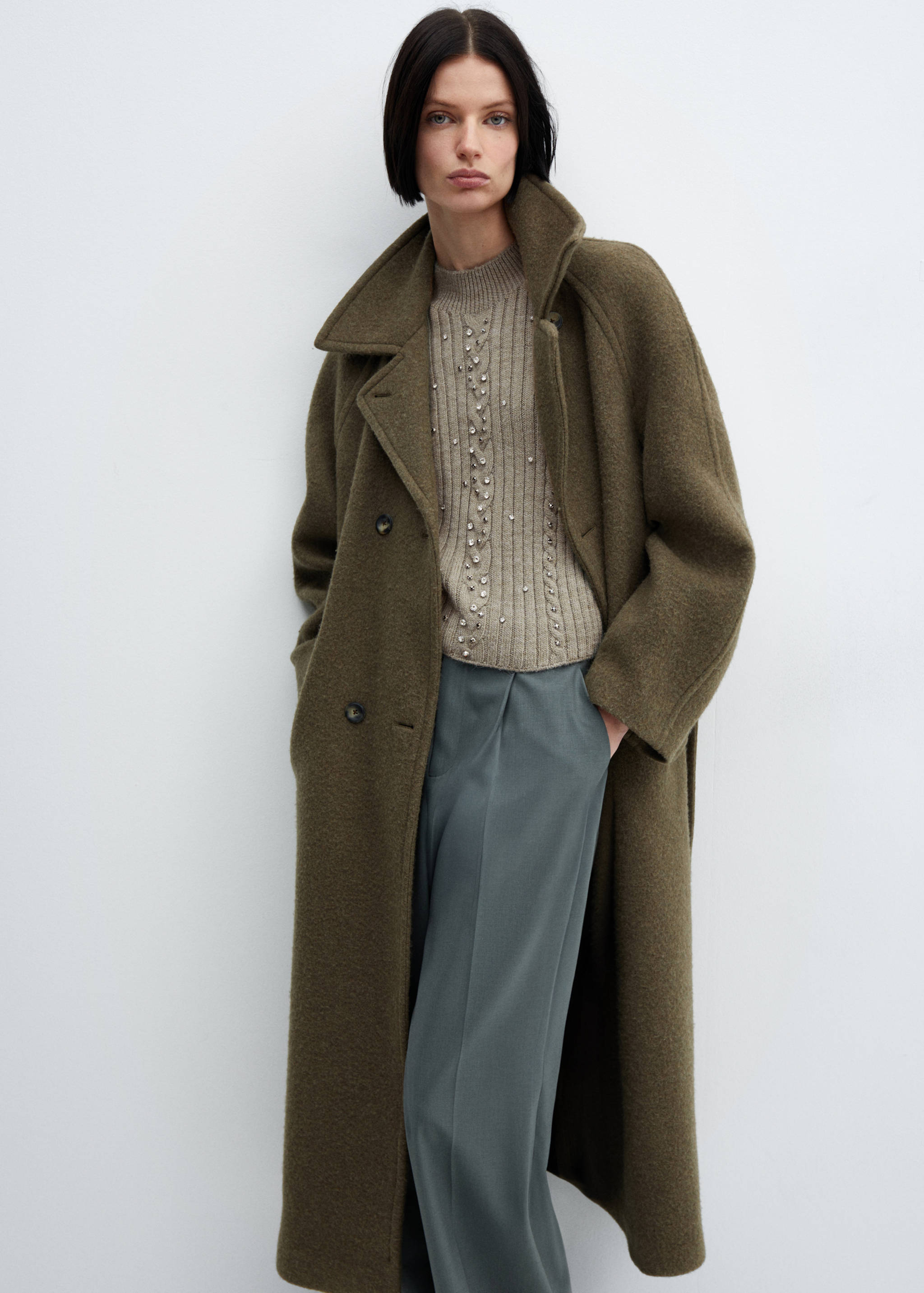 Pull-over maille côtelée détail strass - Détail de l'article 2