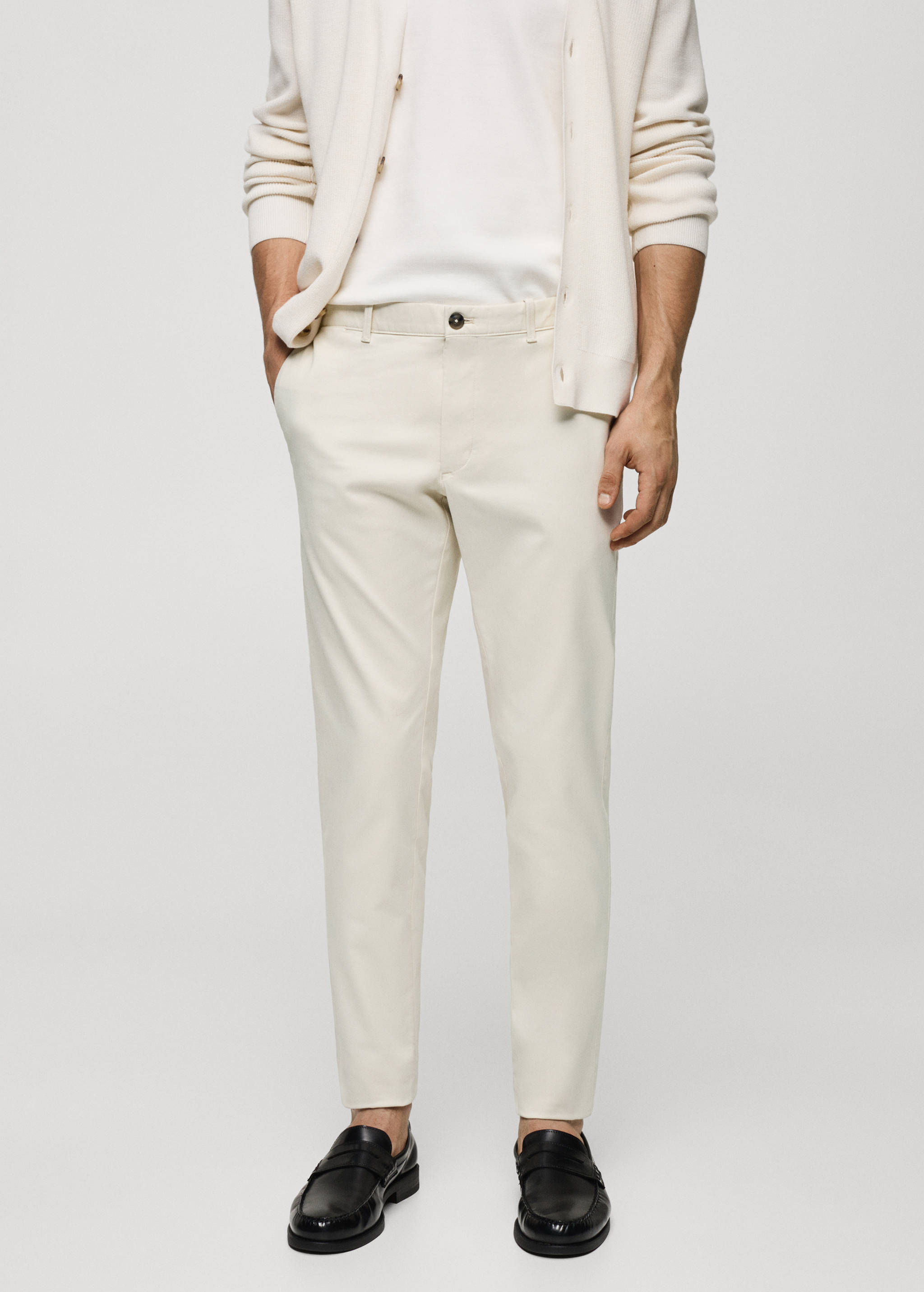 Slim fit serge chino pants - Medium plane