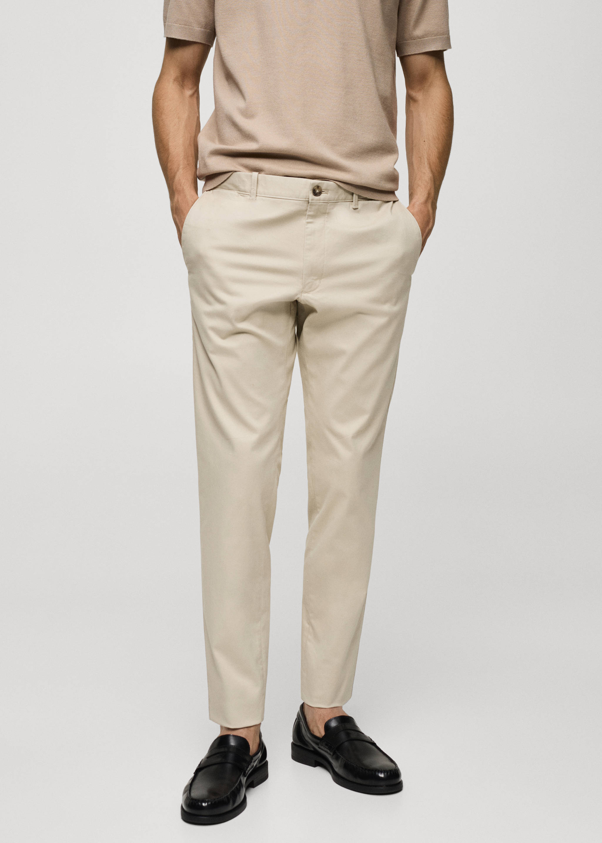 Slim fit serge chino pants - Medium plane