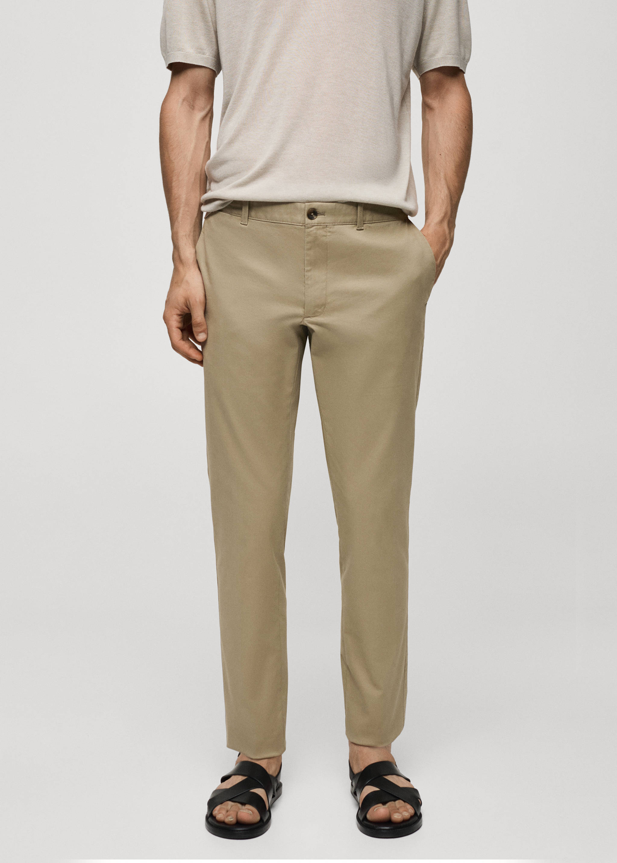 Slim fit serge chino pants - Medium plane