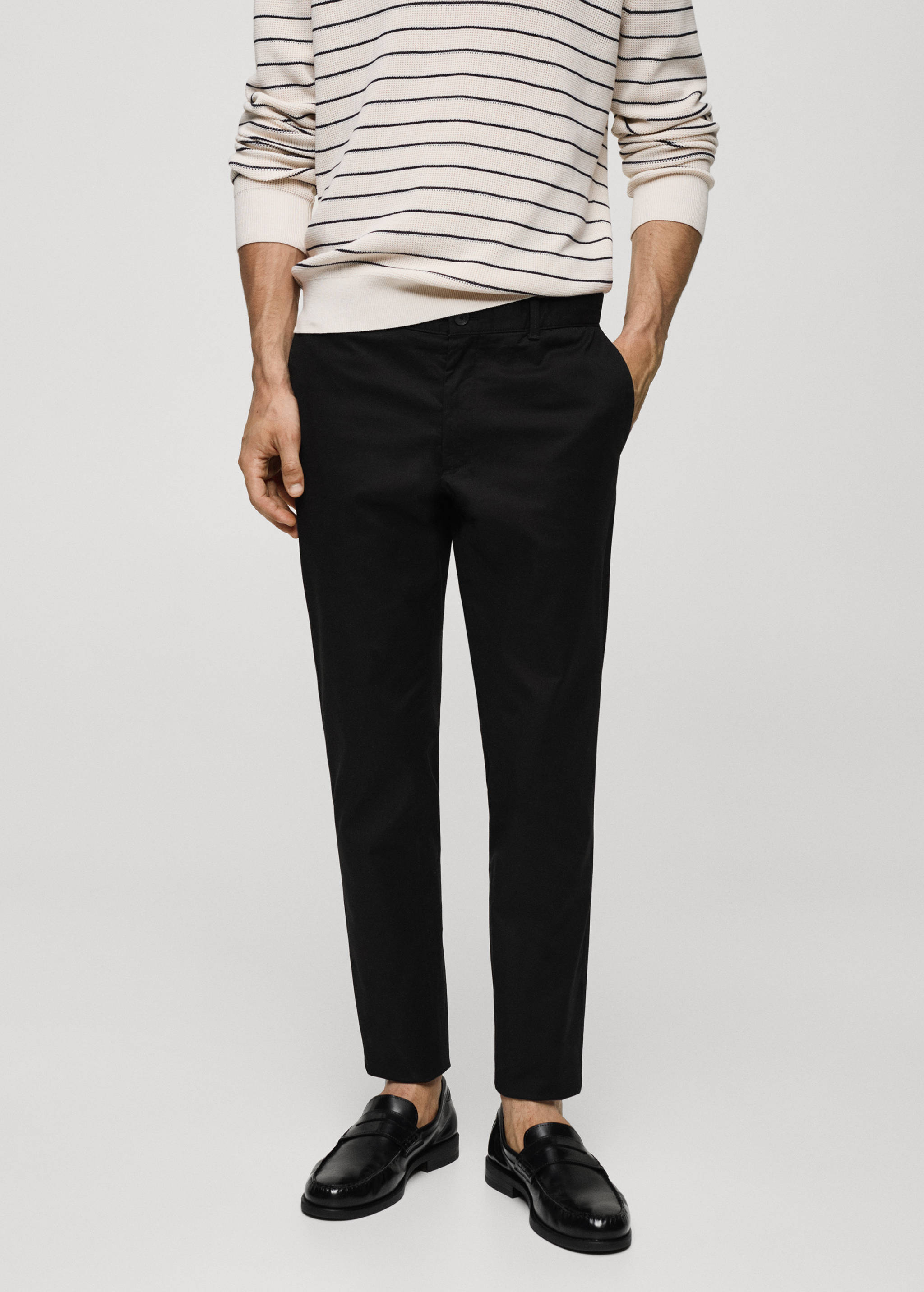 Slim fit serge chino pants - Medium plane