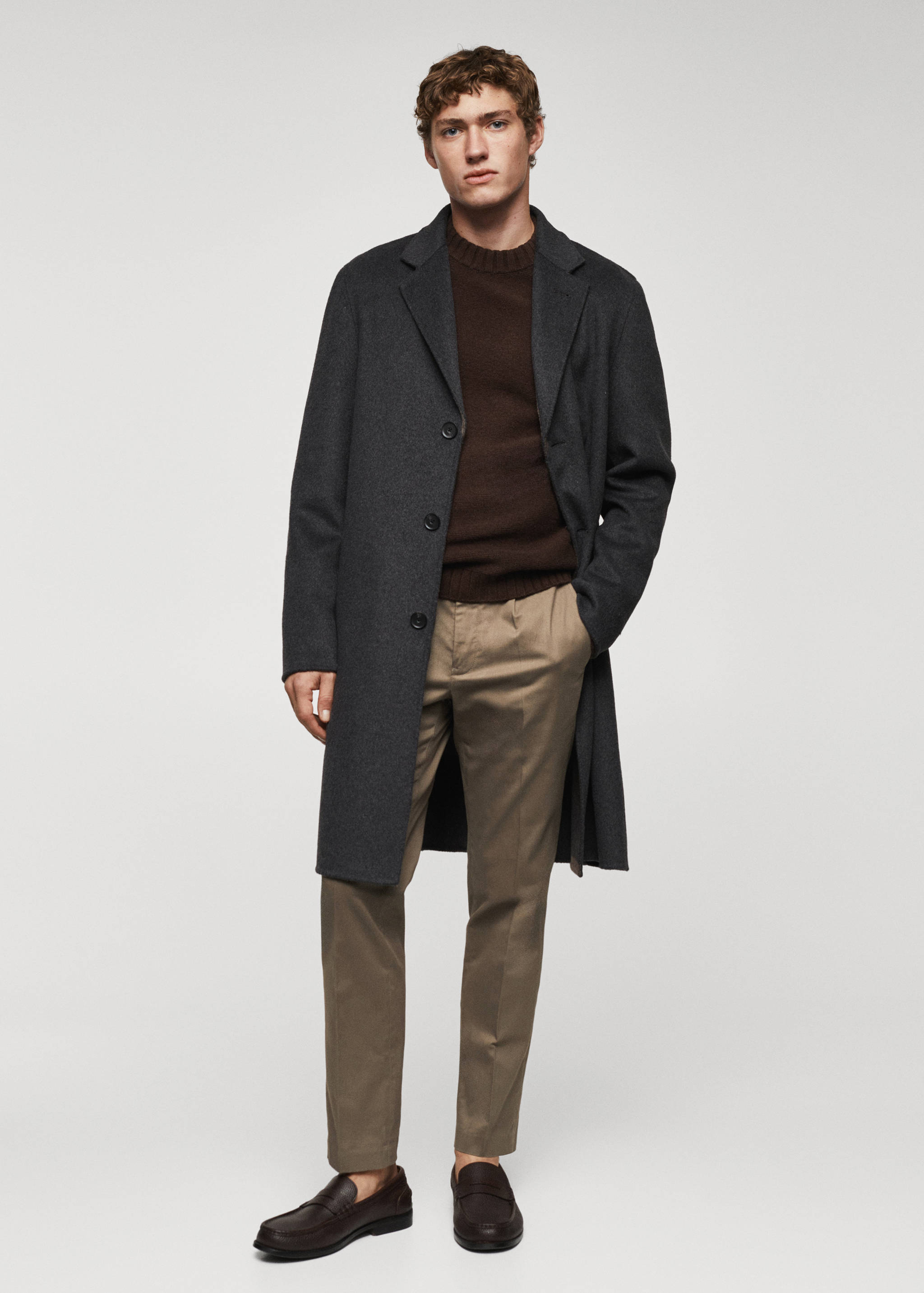 Pantalon coton slim-fit pinces - Plan général