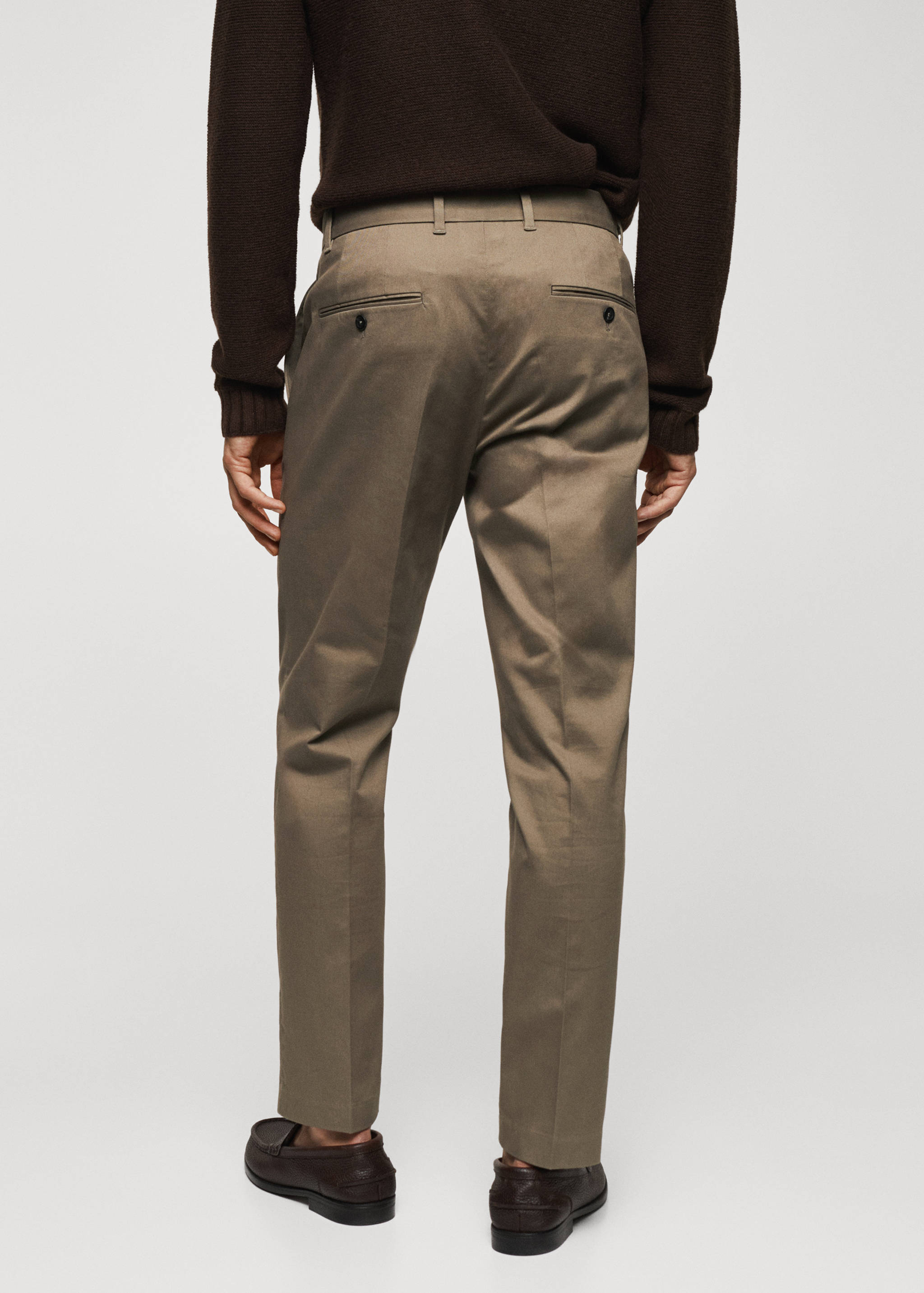 Pantalon coton slim-fit pinces - Verso de l’article