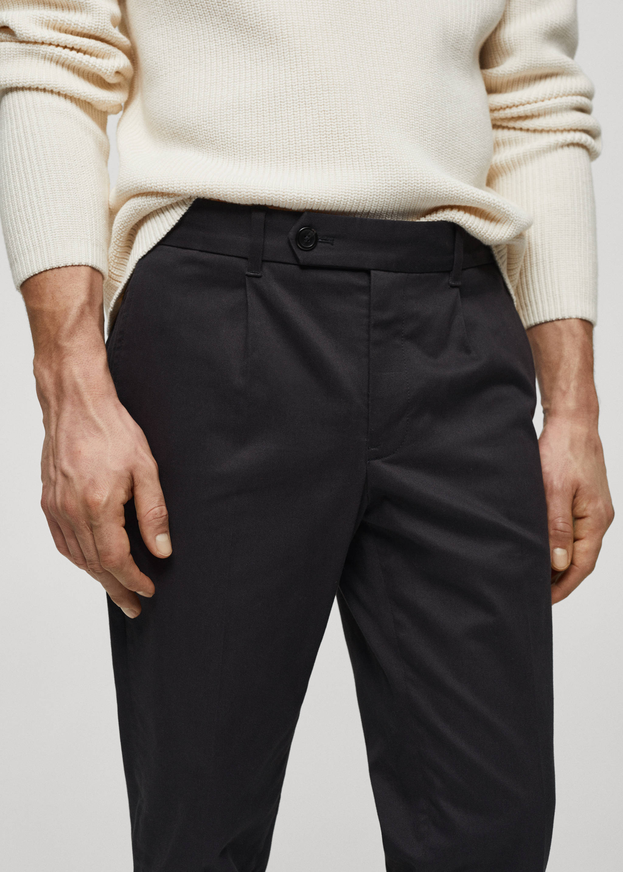 Pantalon coton slim-fit pinces - Détail de l'article 1