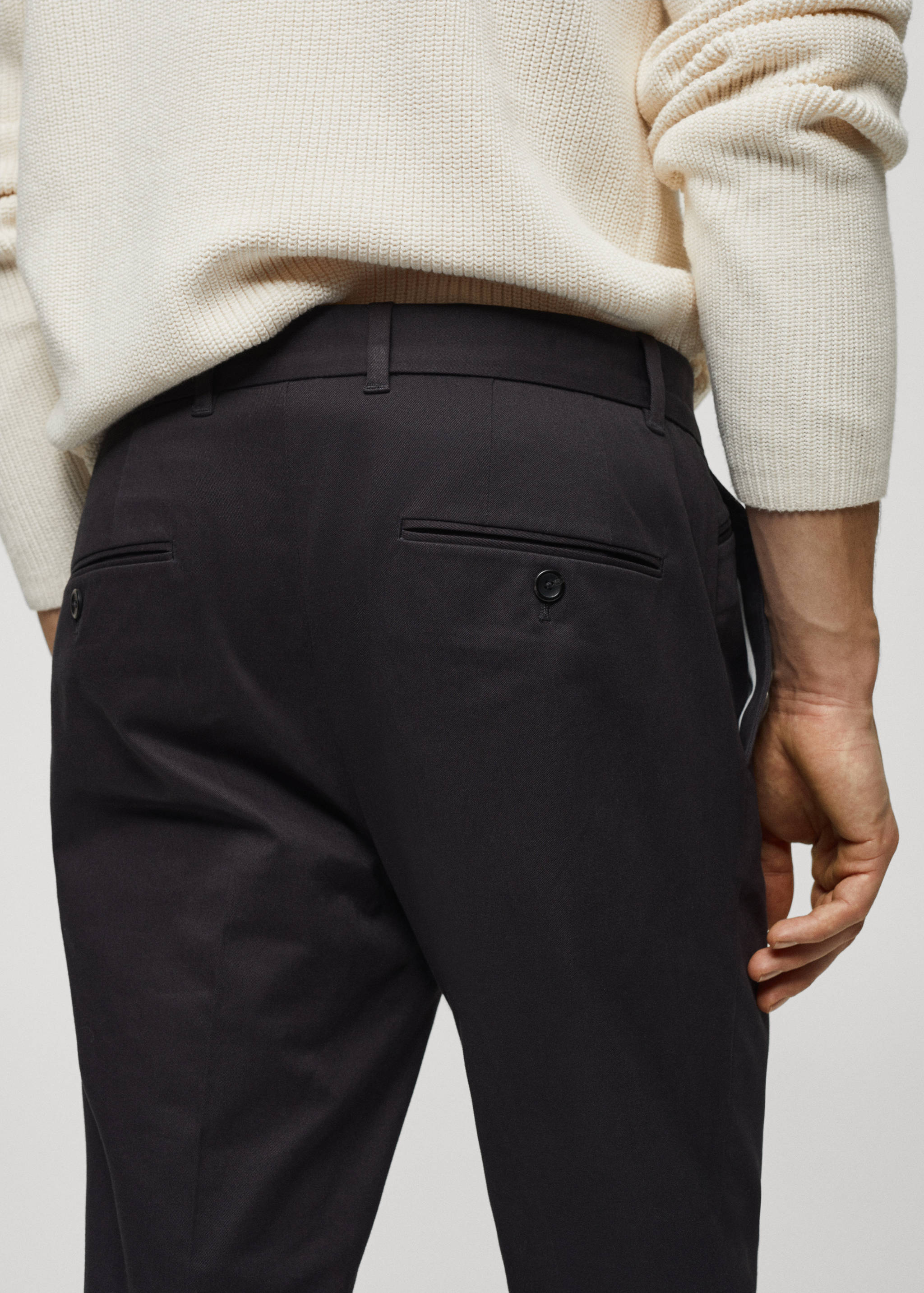 Pantalon coton slim-fit pinces - Détail de l'article 4