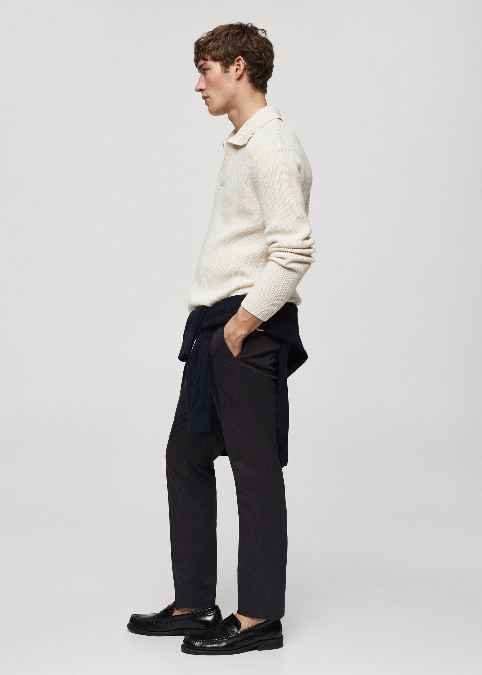 Pantalon coton slim-fit pinces - Détail de l'article 2