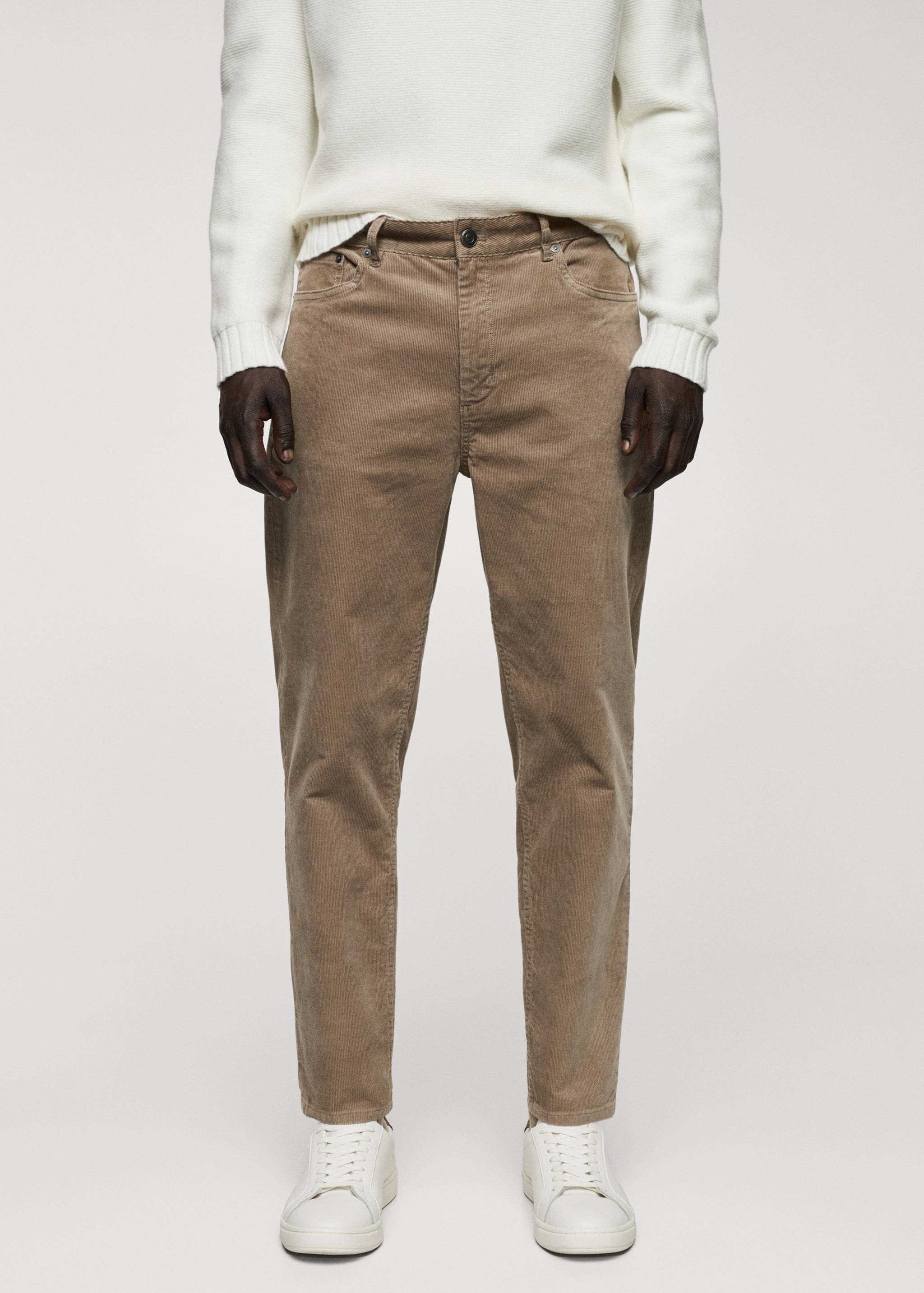 Micro-corduroy slim-fit trousers - Medium plane