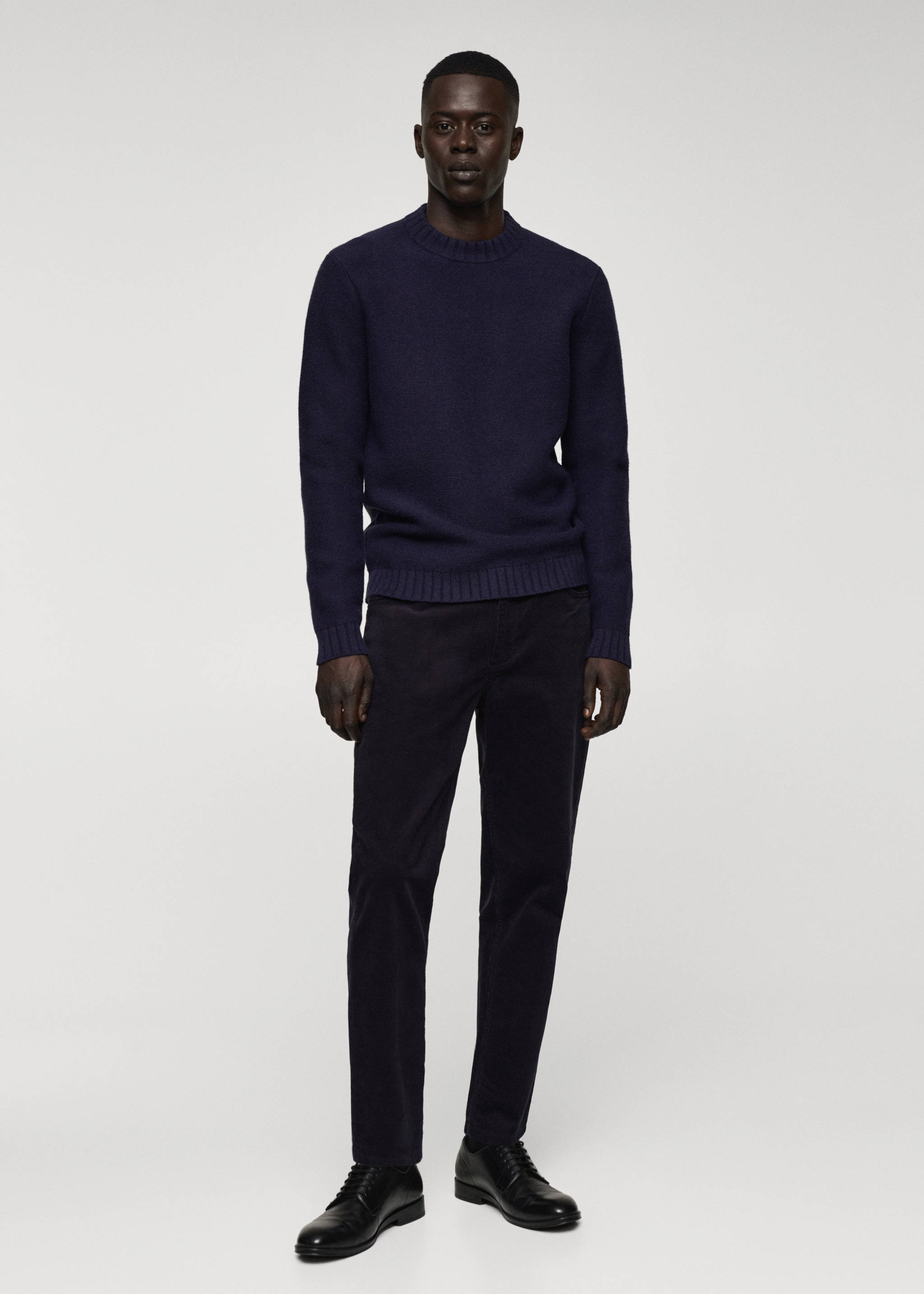 Micro-corduroy slim-fit trousers - General plane