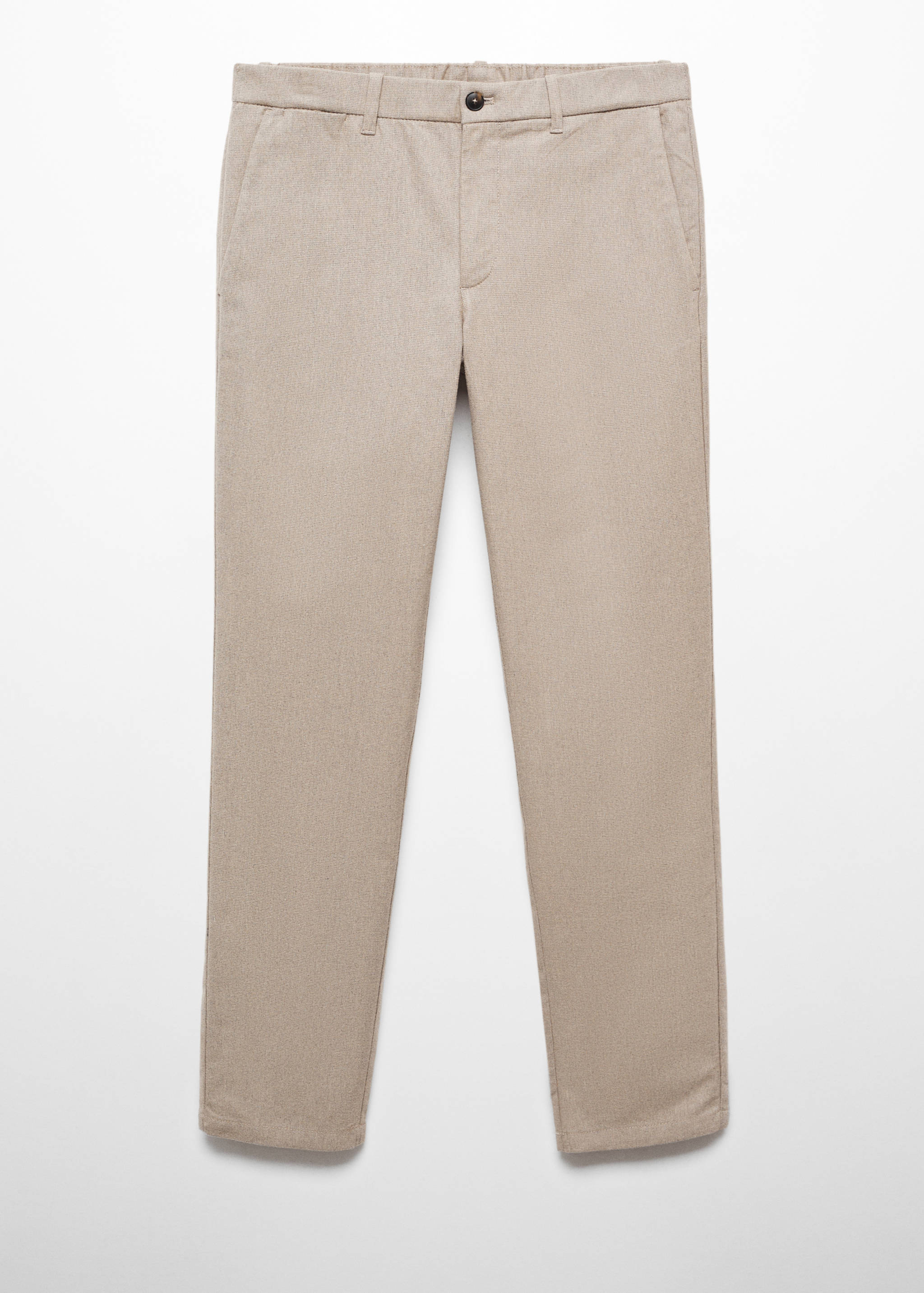 Slim fit structured cotton trousers - Article without model