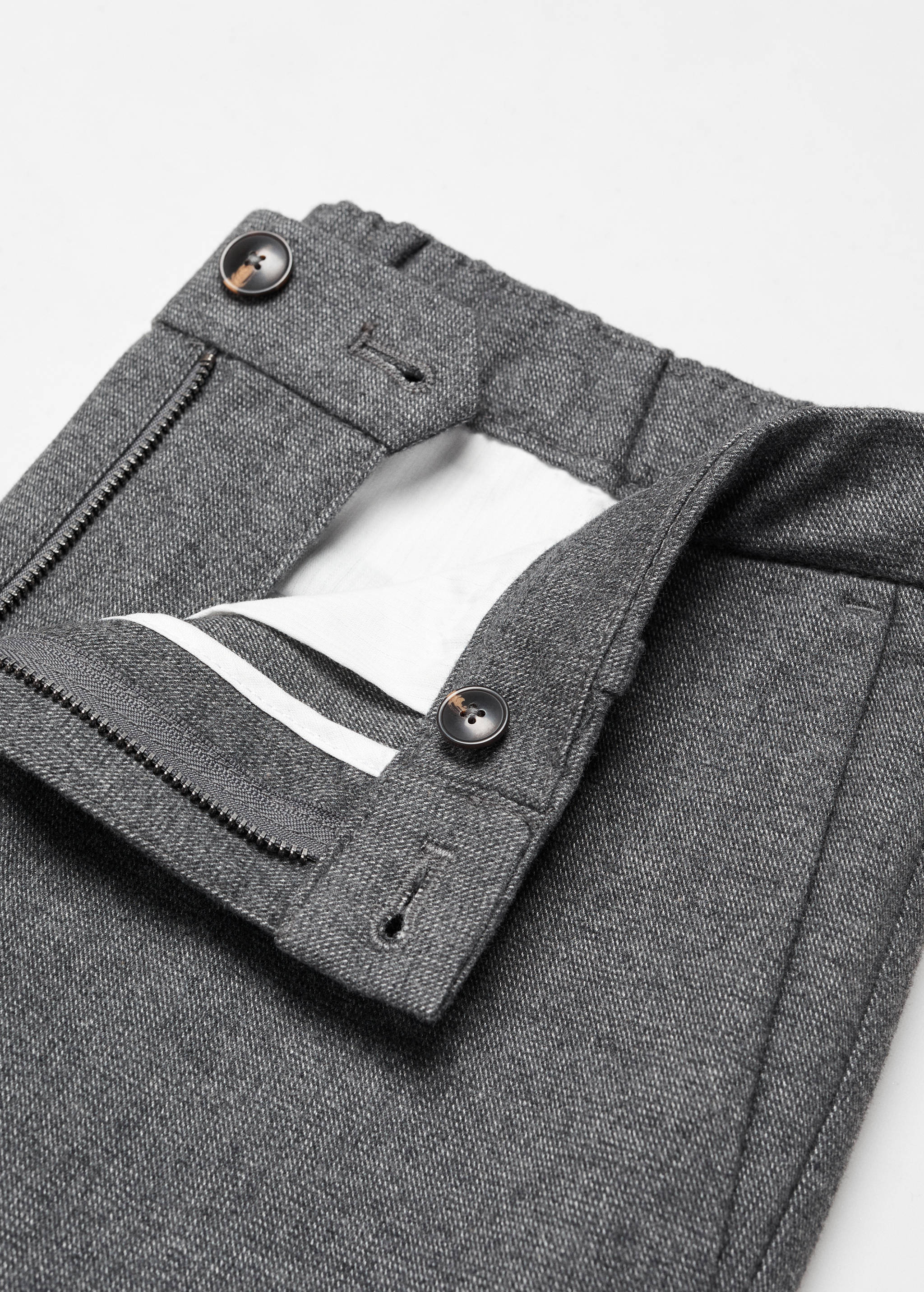 Slim fit structured cotton trousers - Details of the article 8