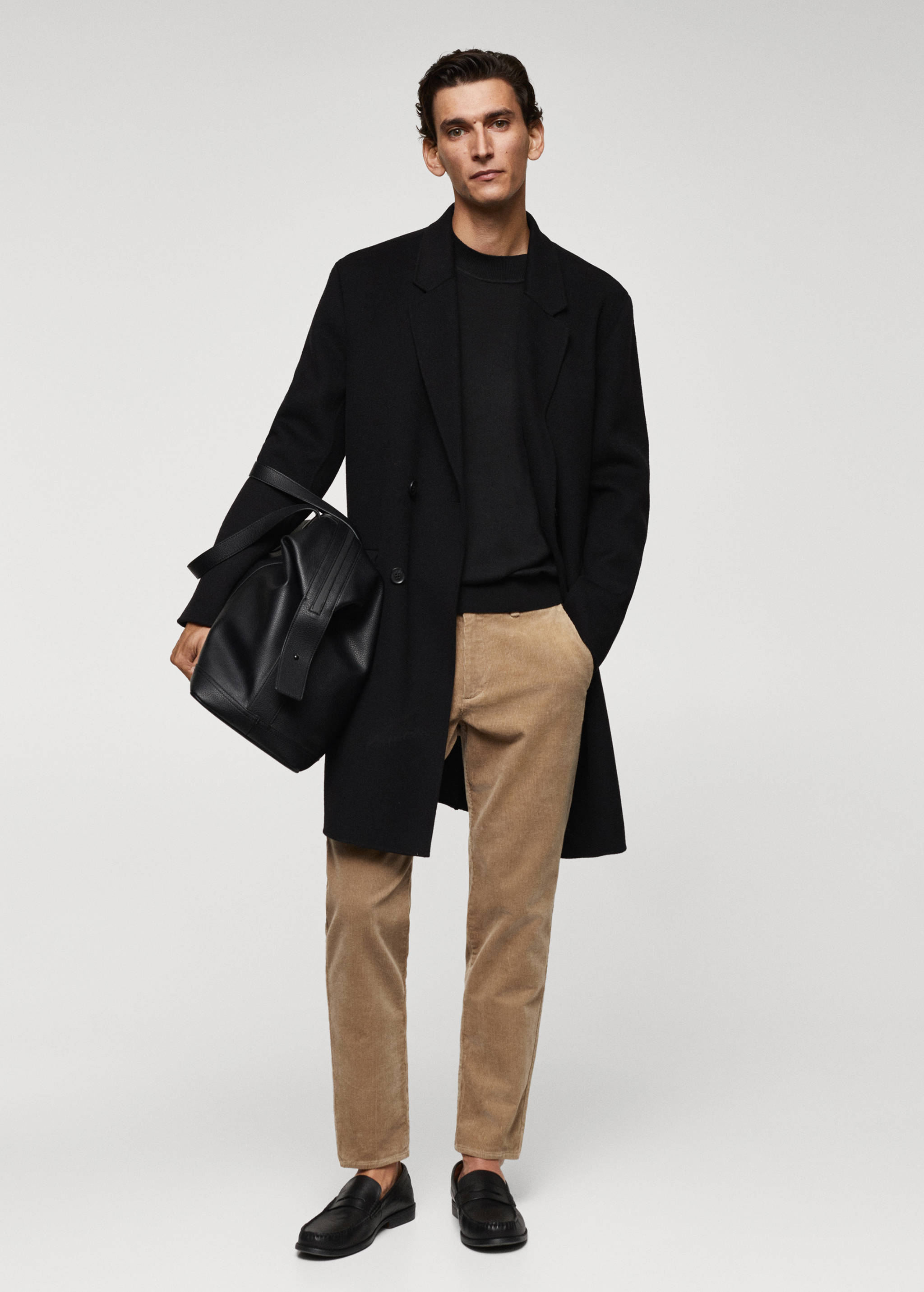 Pantalón pana slim fit cordón - Plano general