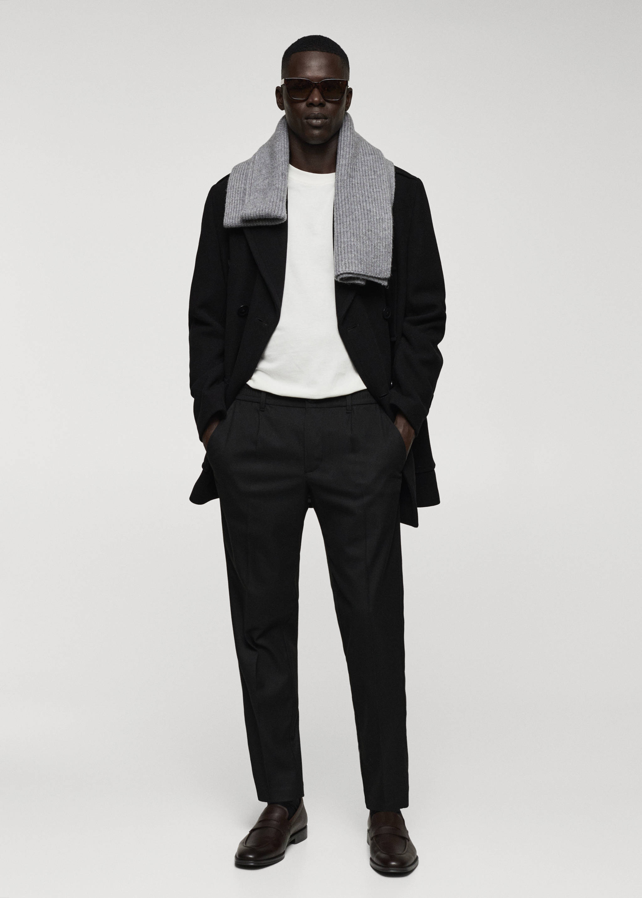 Pantalon coton slim-fit pinces - Plan général