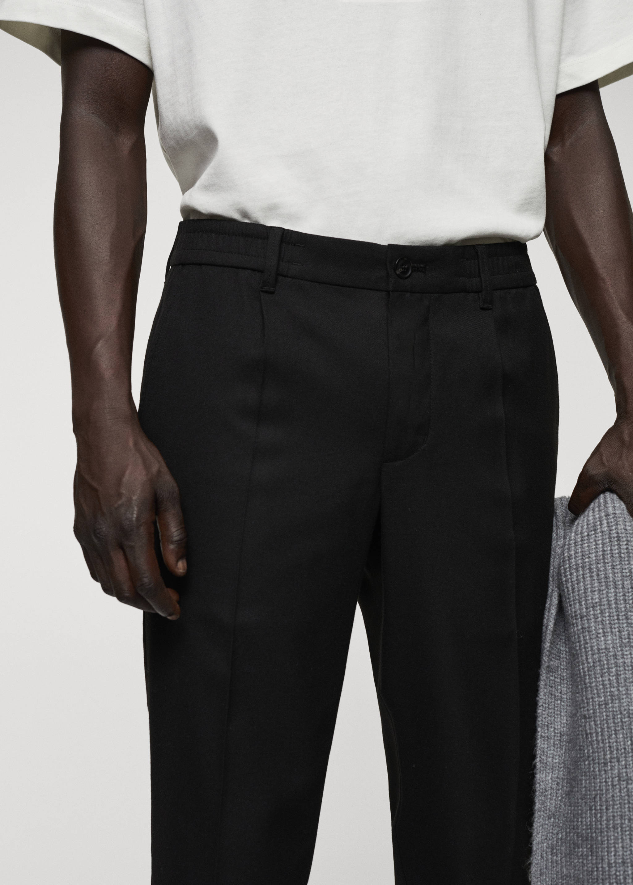 Pantalon coton slim-fit pinces - Détail de l'article 1
