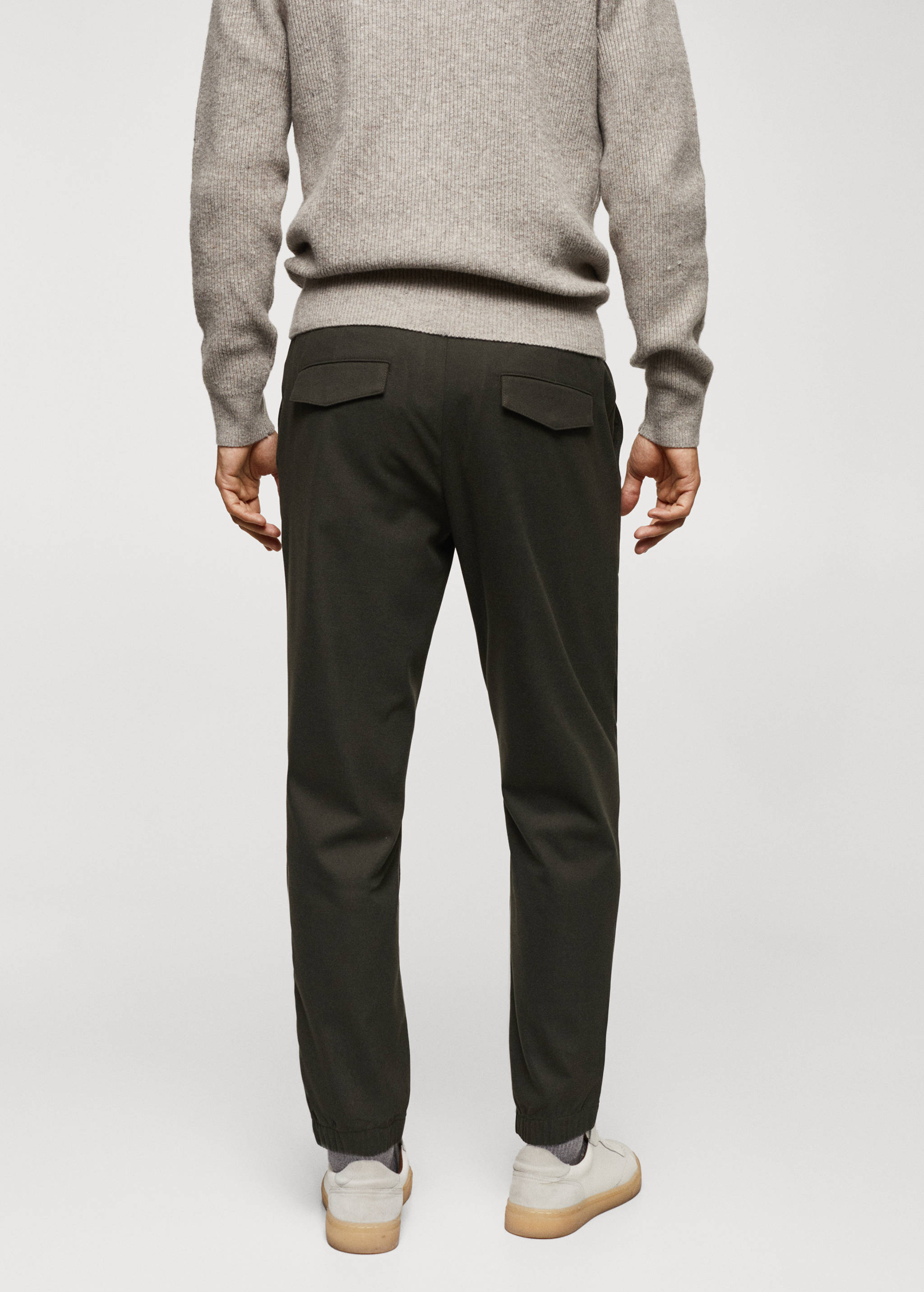 Slim-fit jogger trousers with drawstring - Reverse of the article