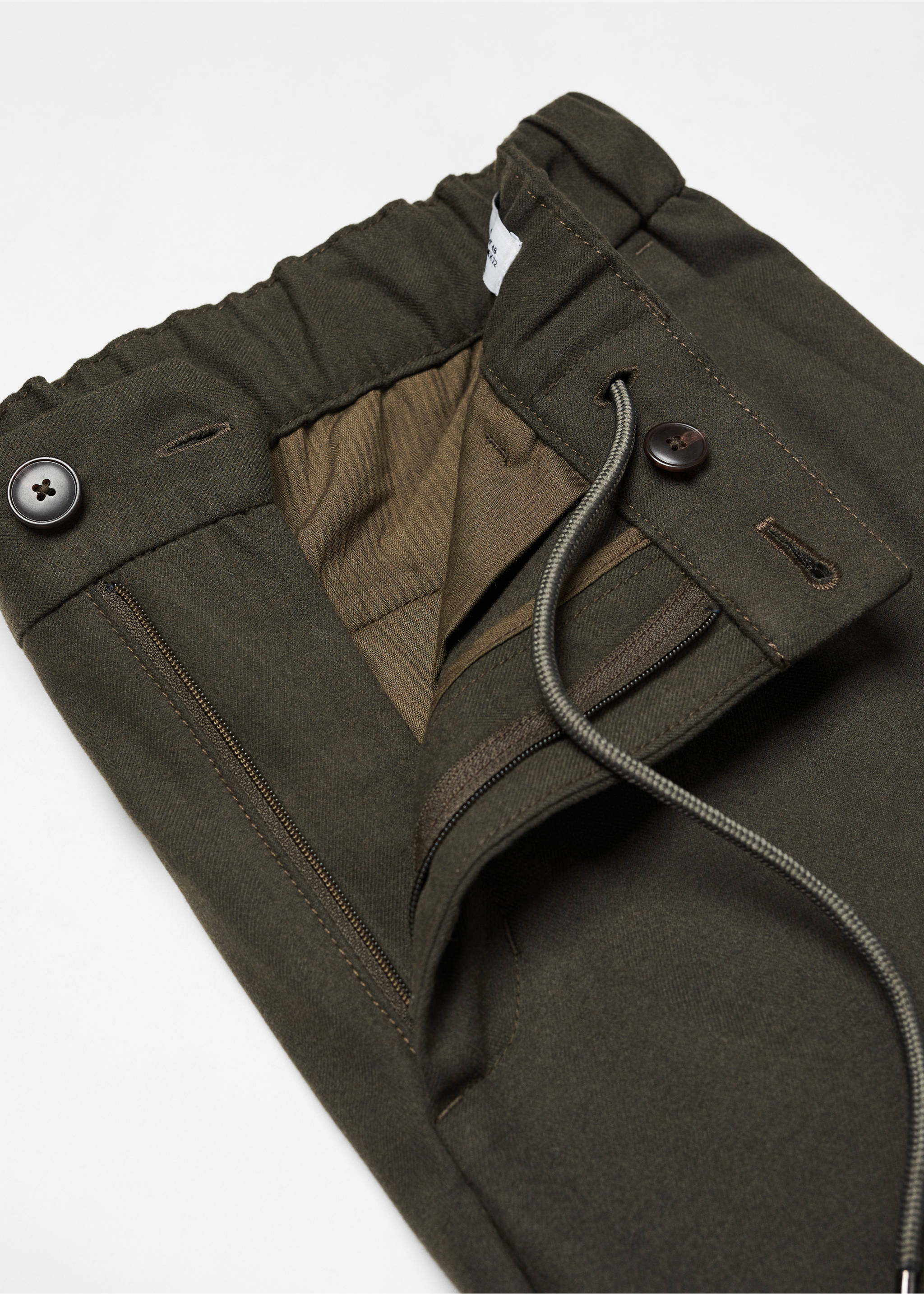 Pantalón jogger slim fit cordón - Detalle del artículo 8, Khaki. Ref: 67000634-00.