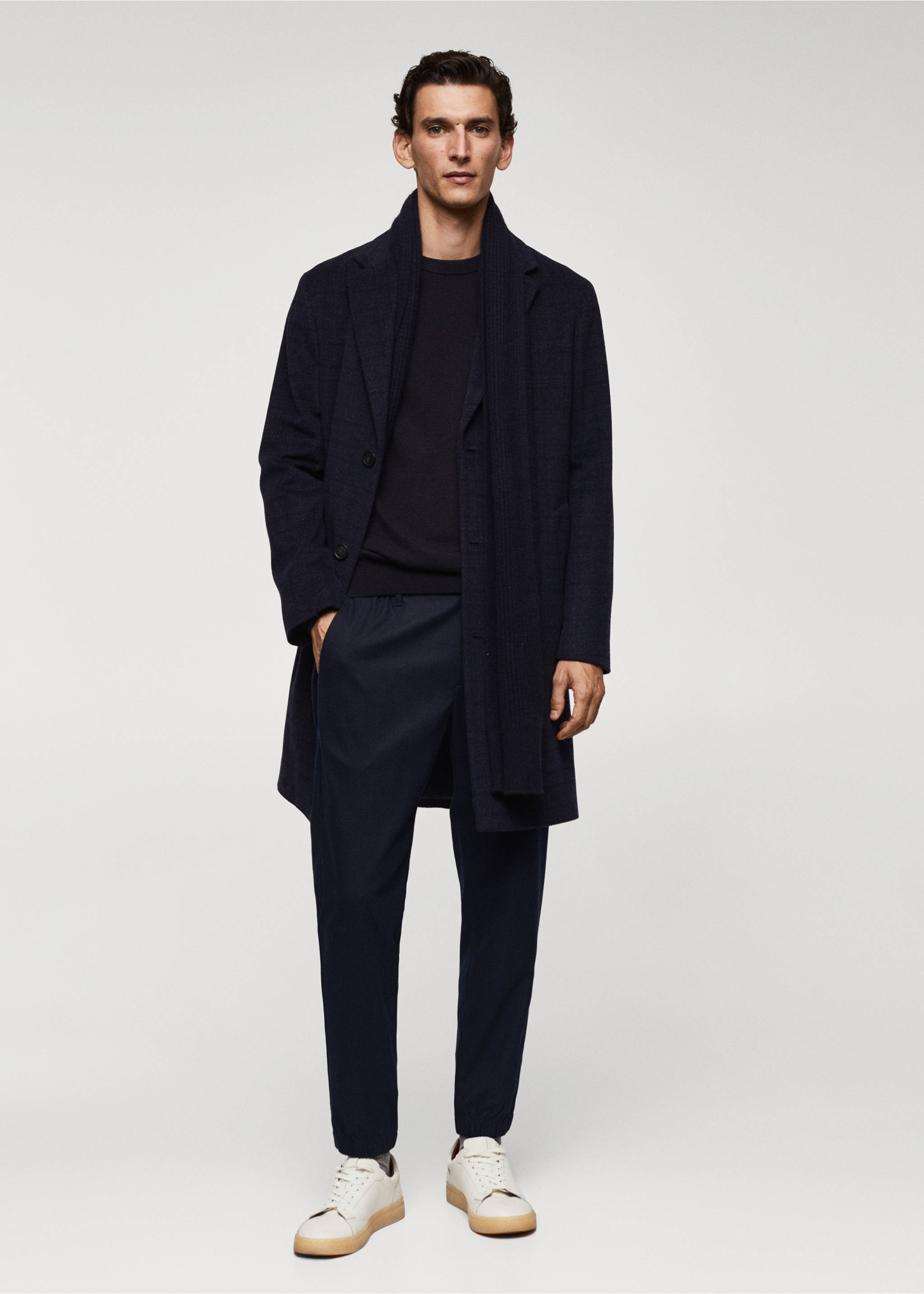 Slim-fit jogger trousers with drawstring - General plane, Navy. Ref: 67000634-00.