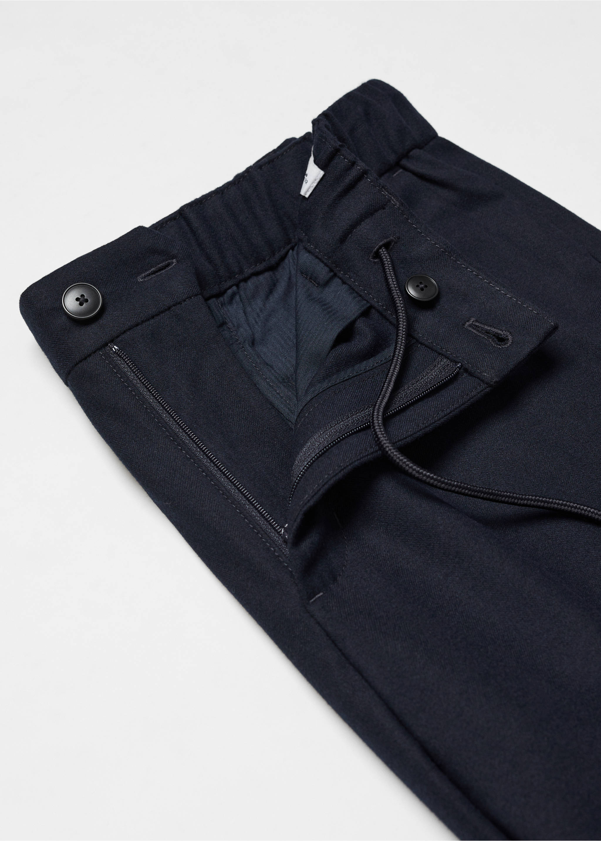 Slim-fit jogger trousers with drawstring - Details of the article 8, Navy. Ref: 67000634-00.