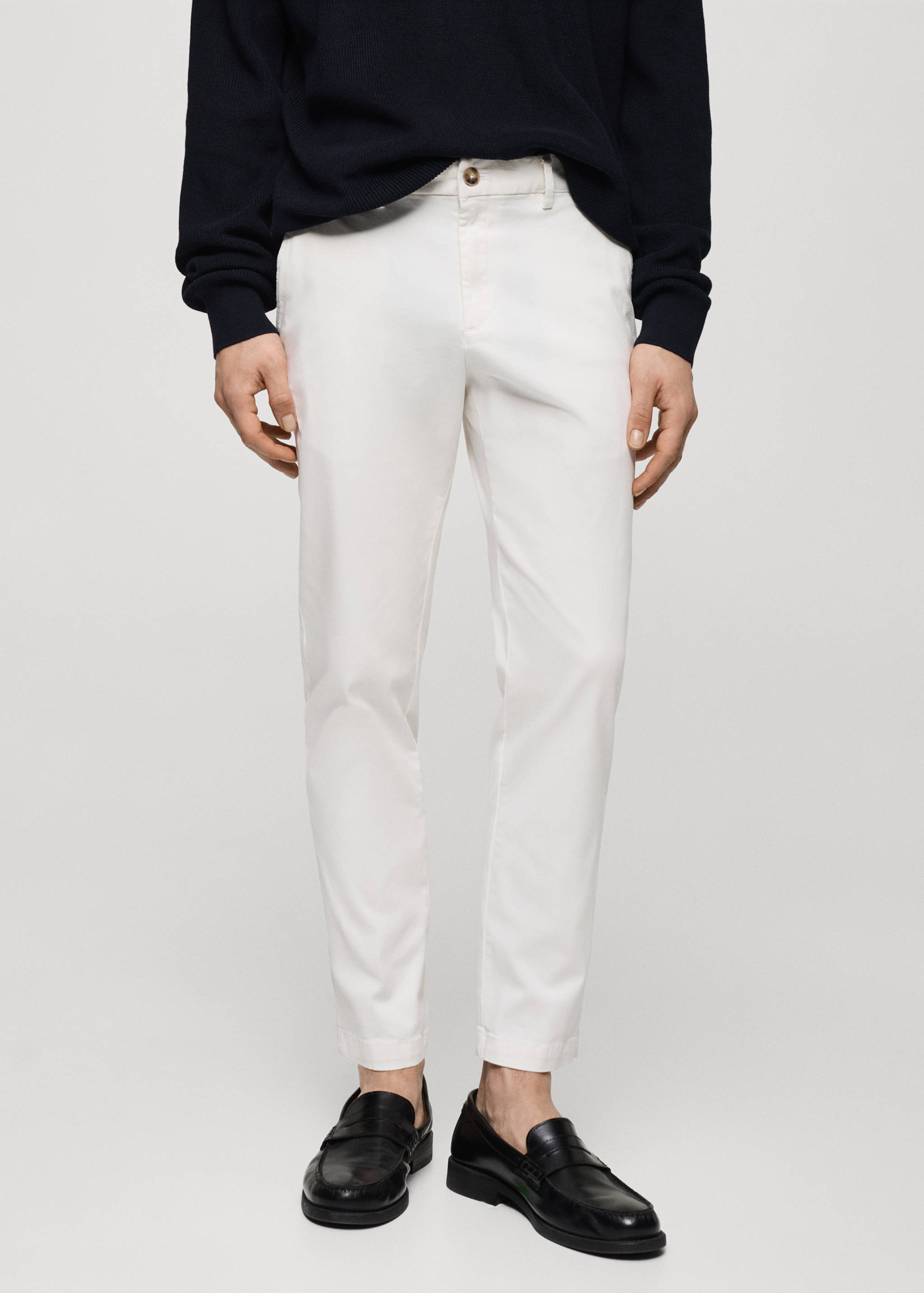 Cotton tapered crop trousers - Medium plane