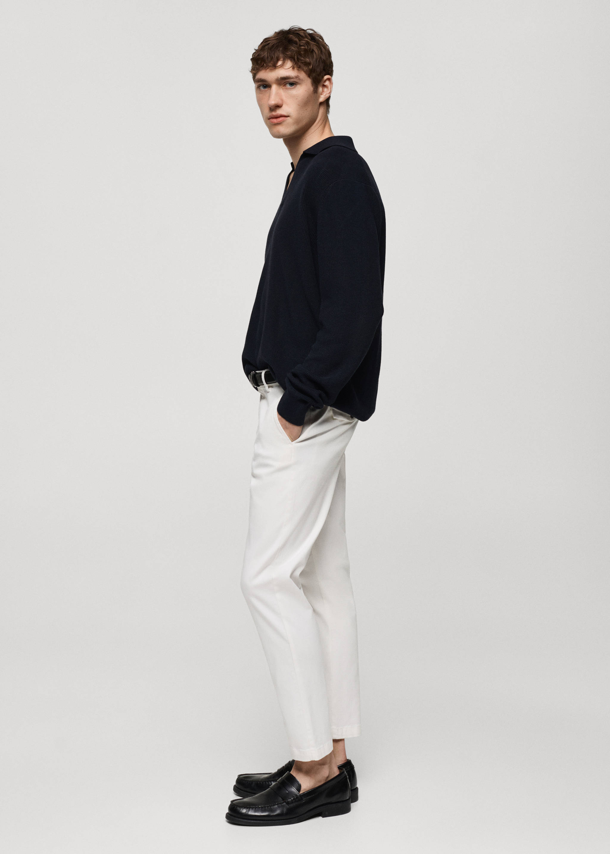 Cotton tapered crop trousers - Details of the article 2