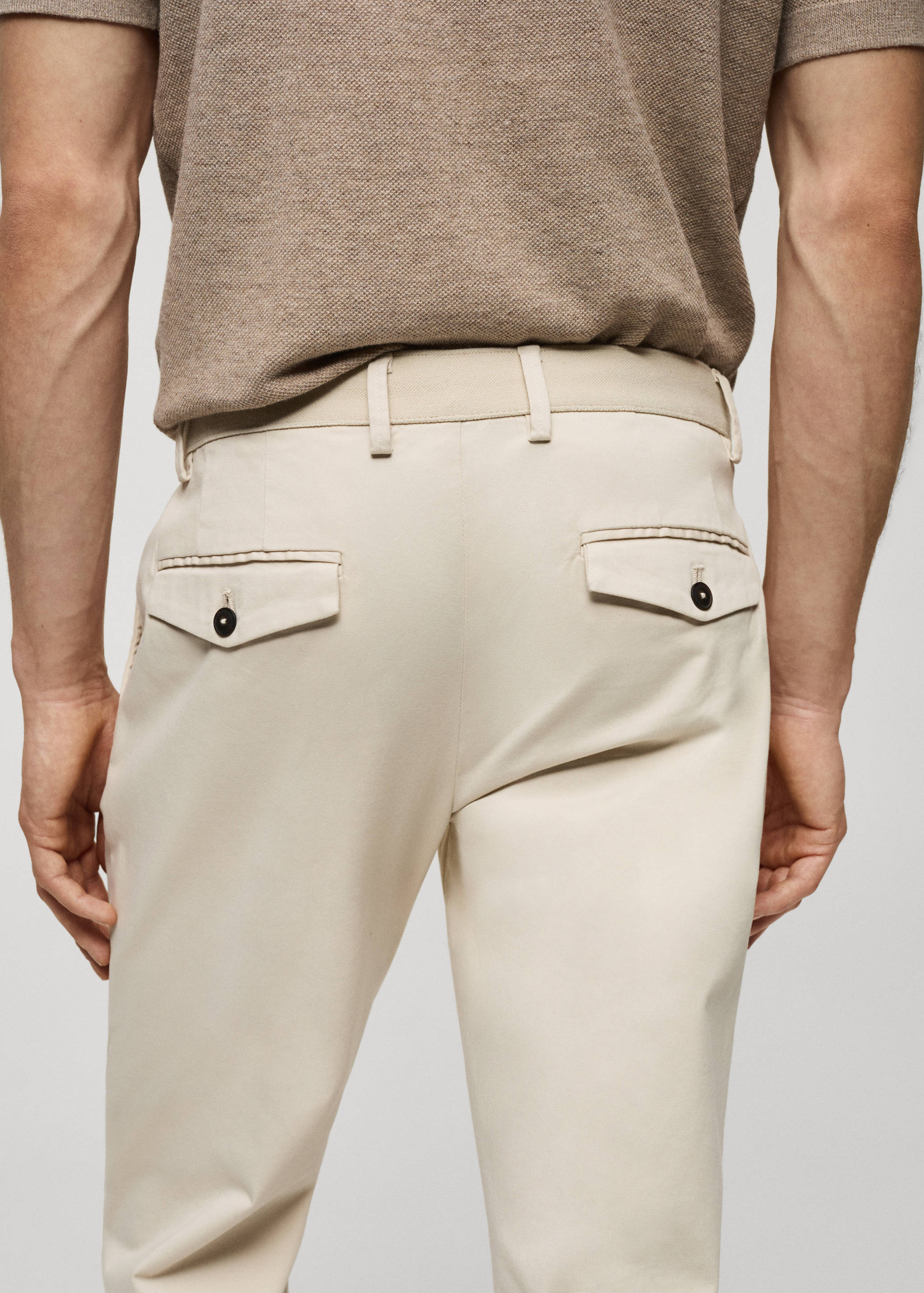 Cotton tapered crop trousers - Details of the article 4