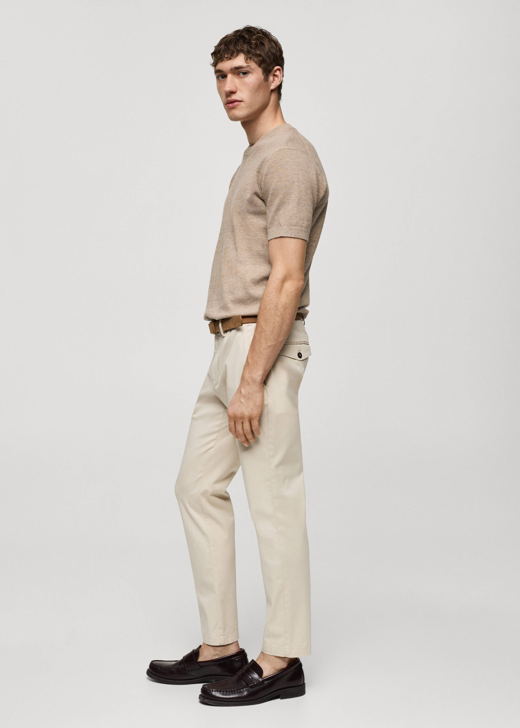 Cotton tapered crop trousers - Details of the article 2