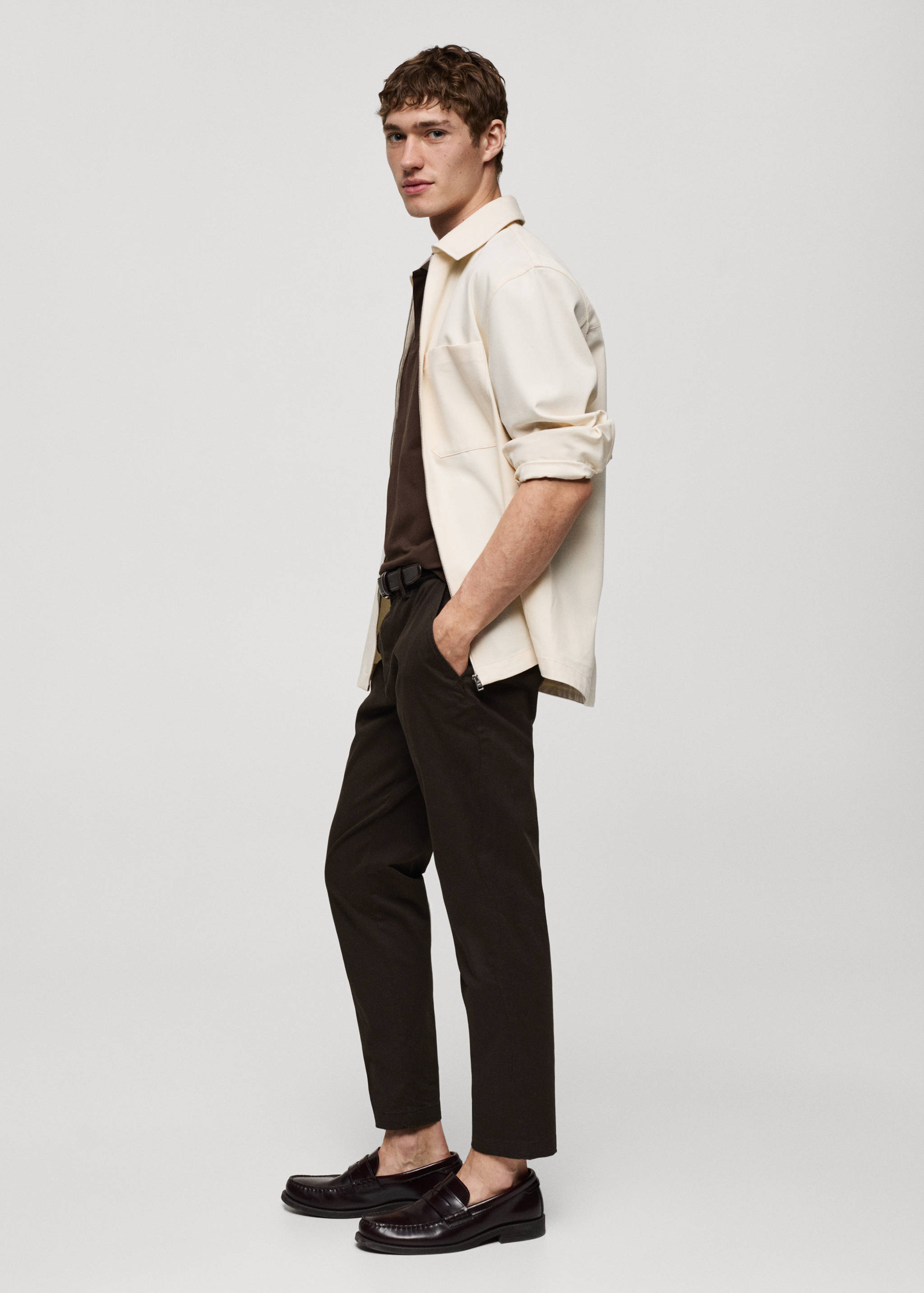 Cotton tapered crop trousers - Details of the article 2