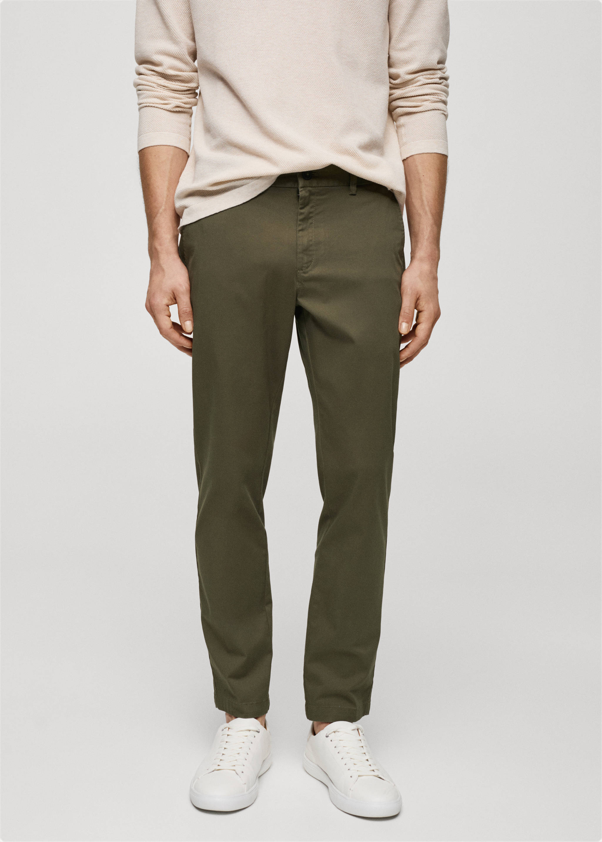 Cotton tapered crop trousers - Medium plane