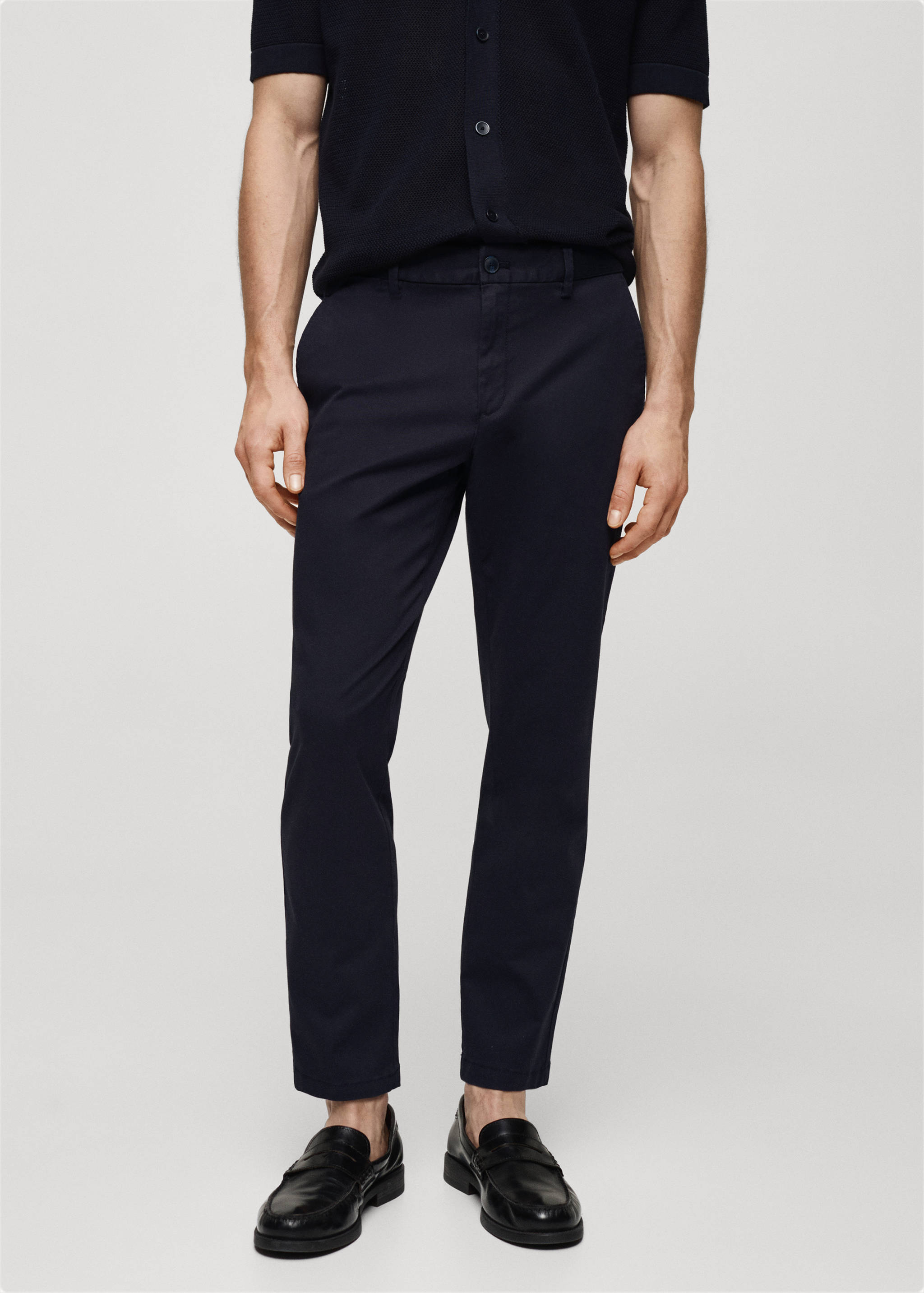 Cotton tapered crop trousers - Medium plane