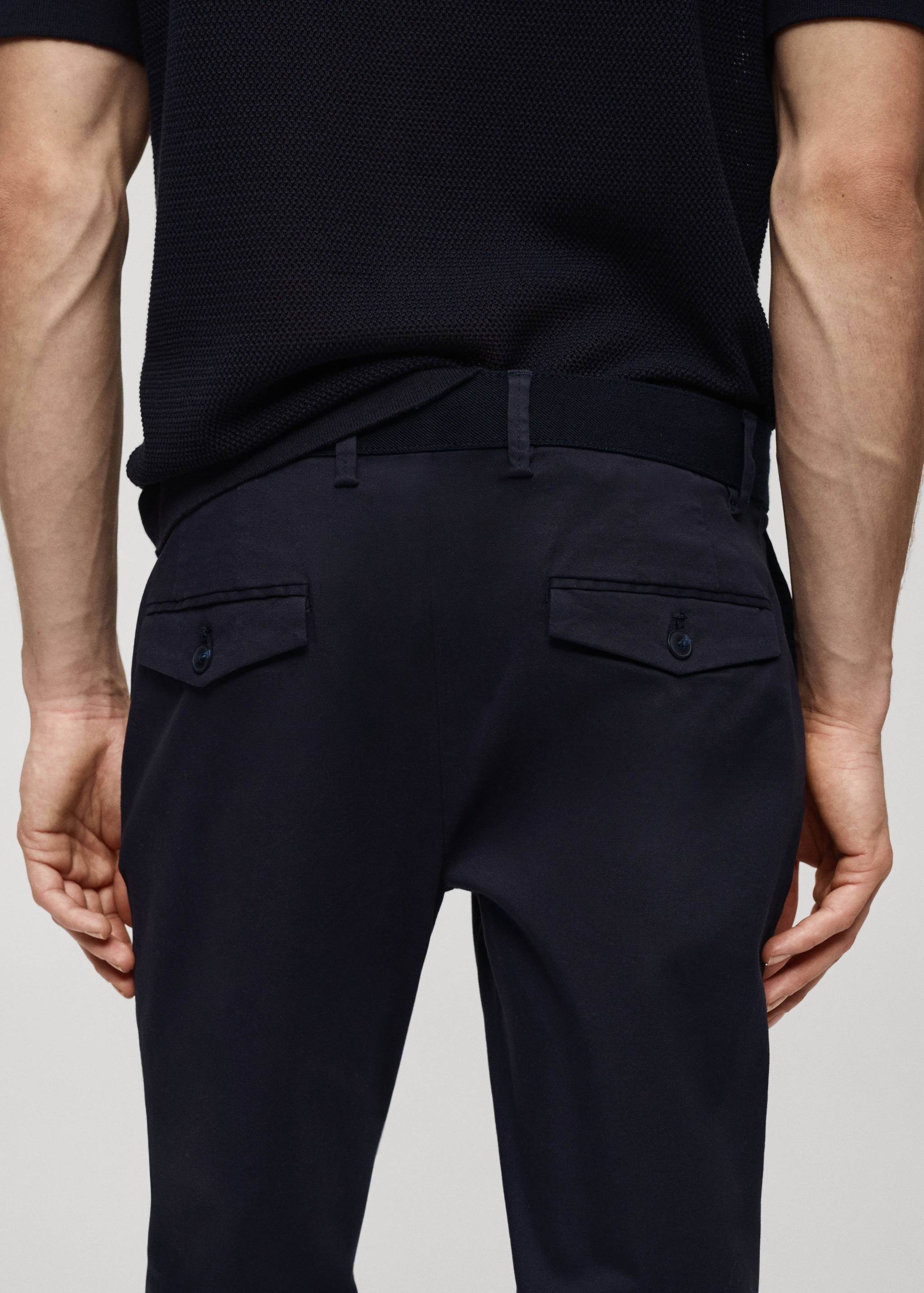 Cotton tapered crop trousers - Details of the article 4