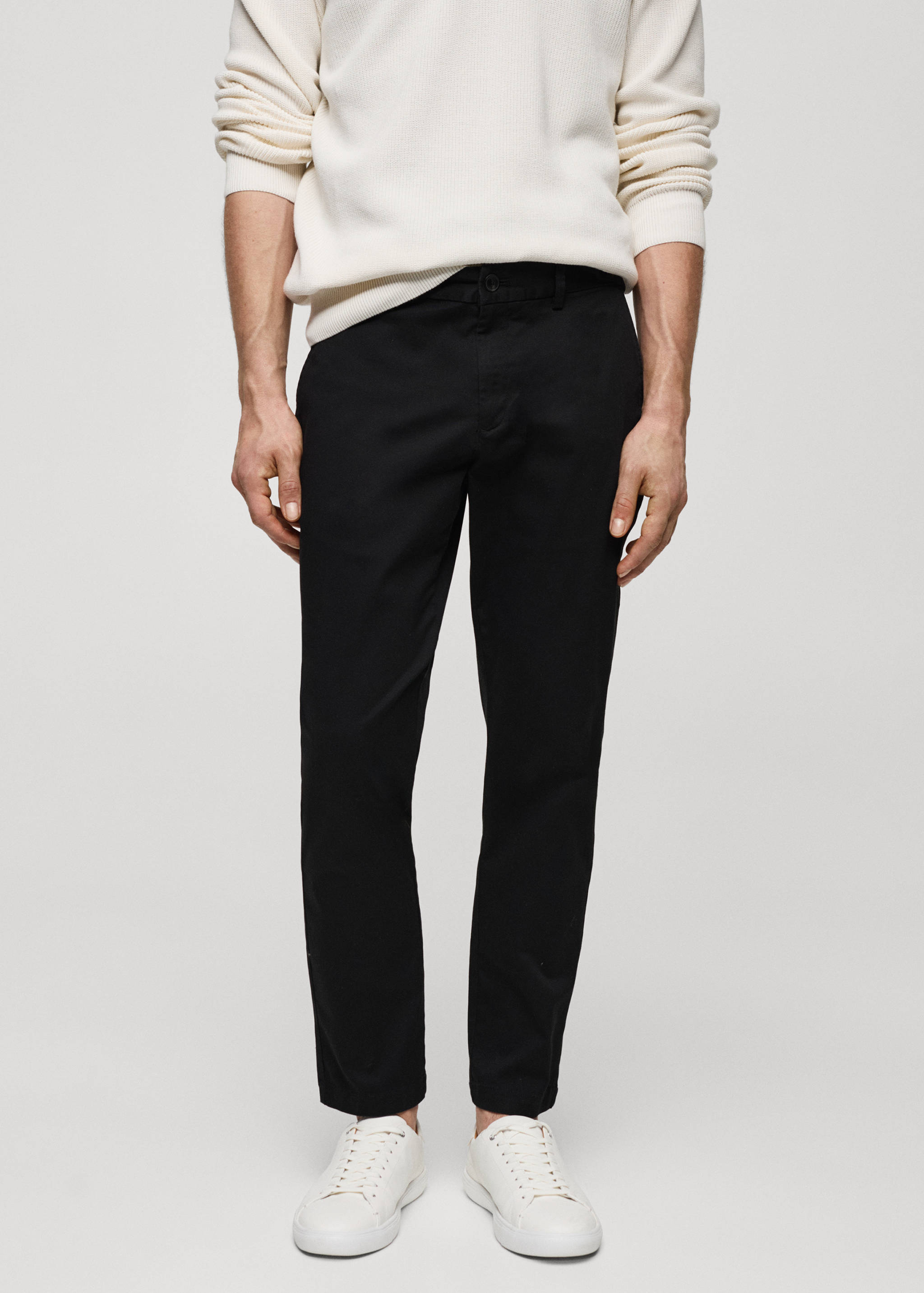 Cotton tapered crop trousers - Medium plane