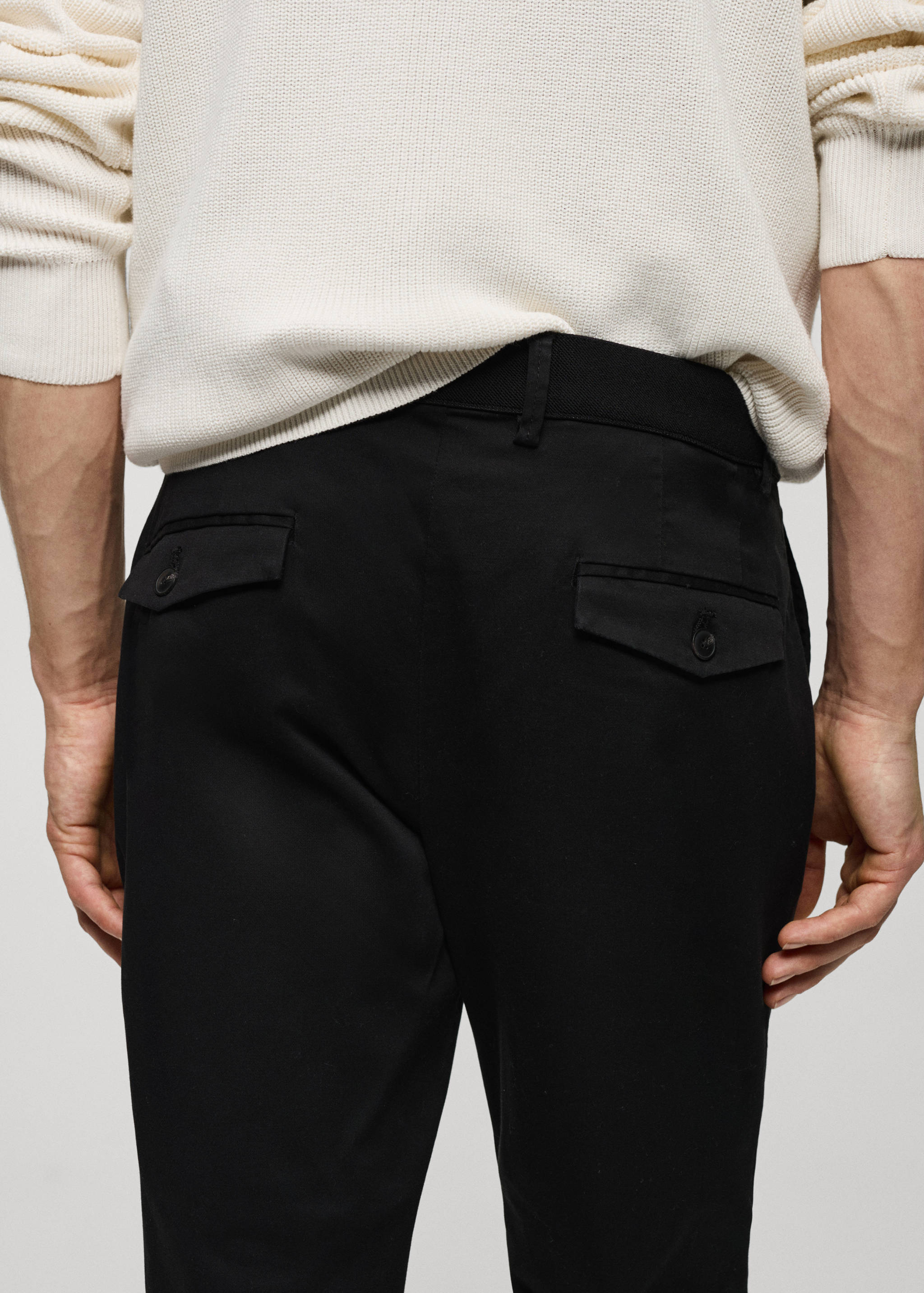 Cotton tapered crop trousers - Details of the article 4