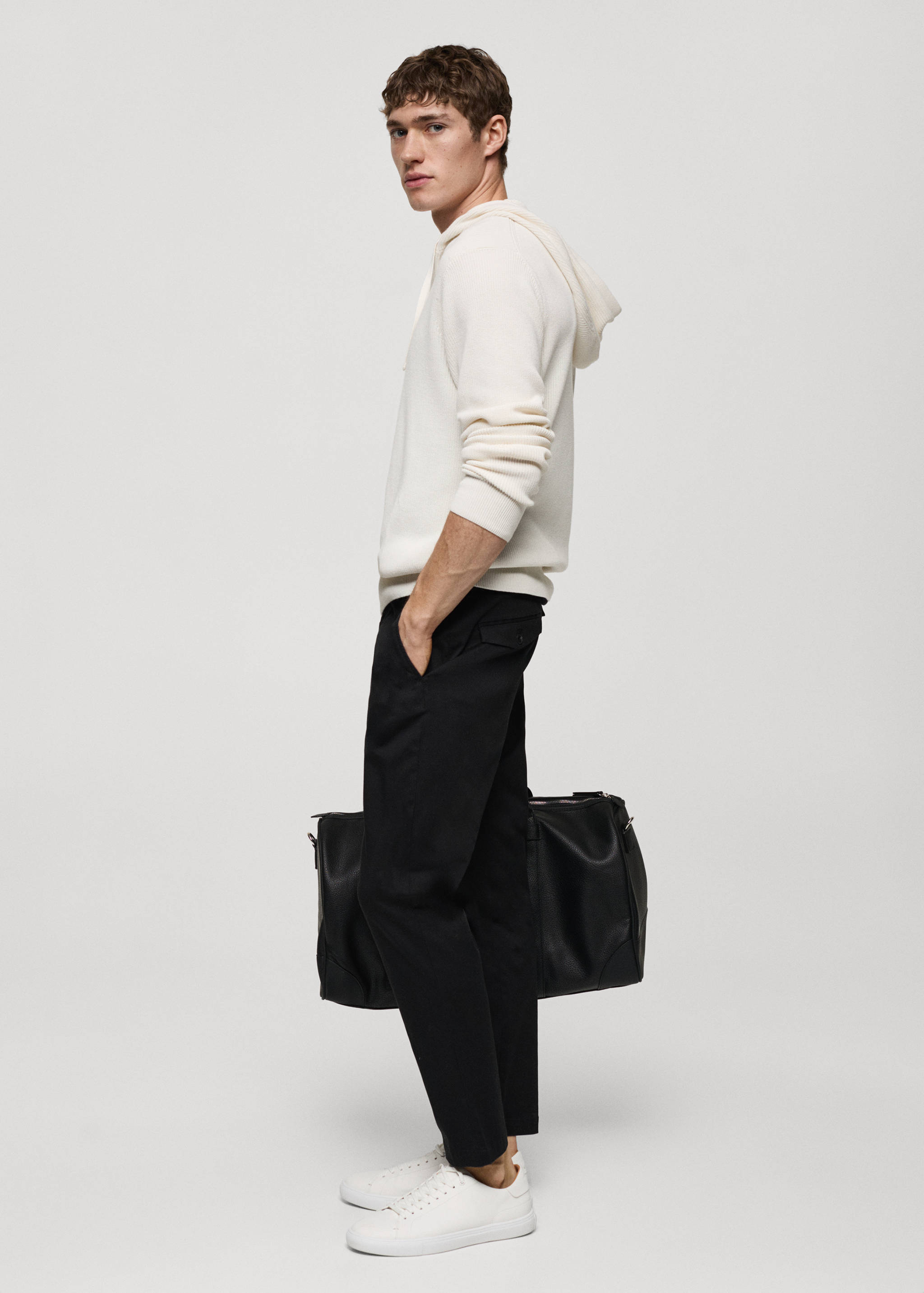 Cotton tapered crop trousers - Details of the article 2