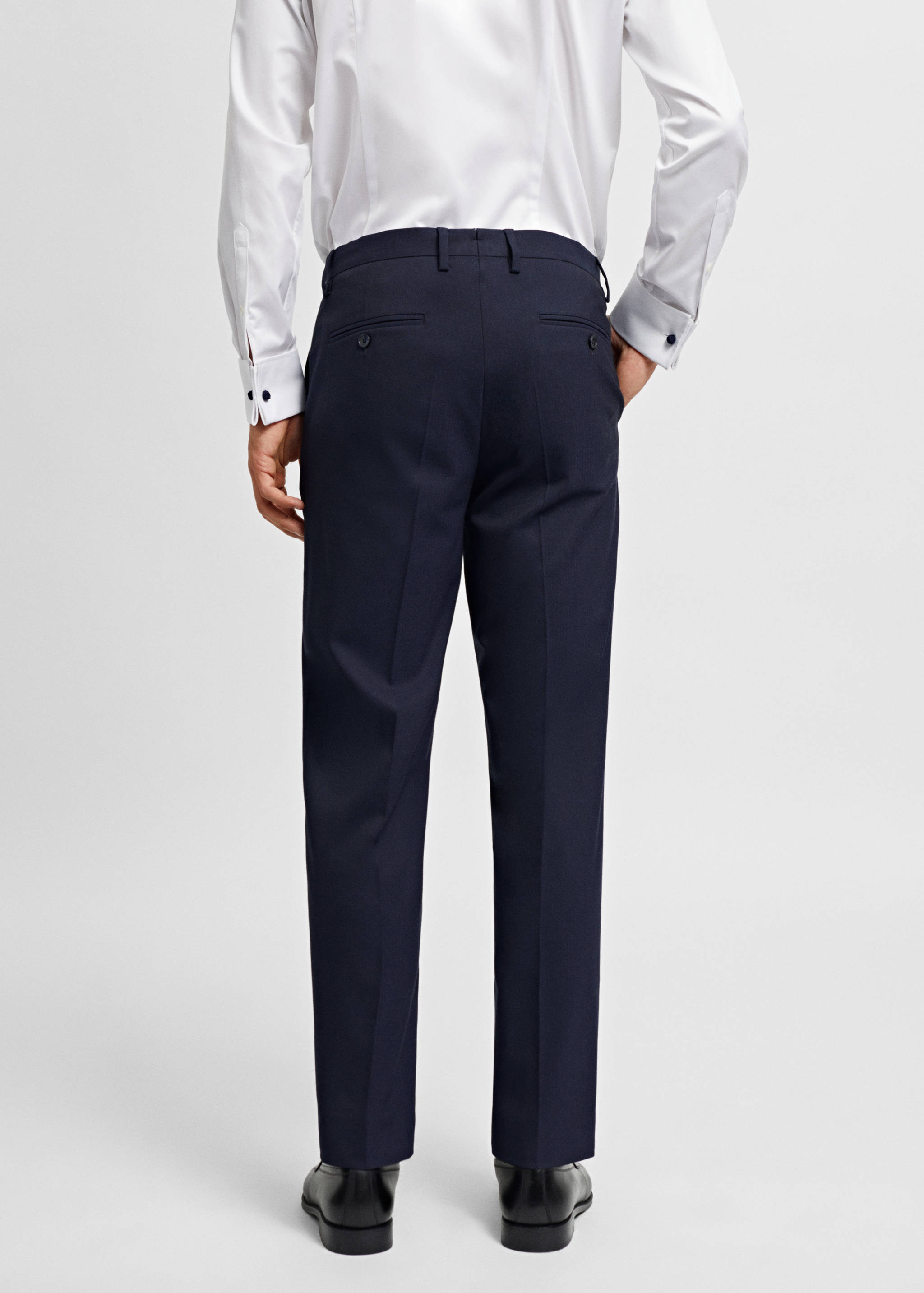 Stretch-fabric slim-fit suit trousers - Reverse of the article