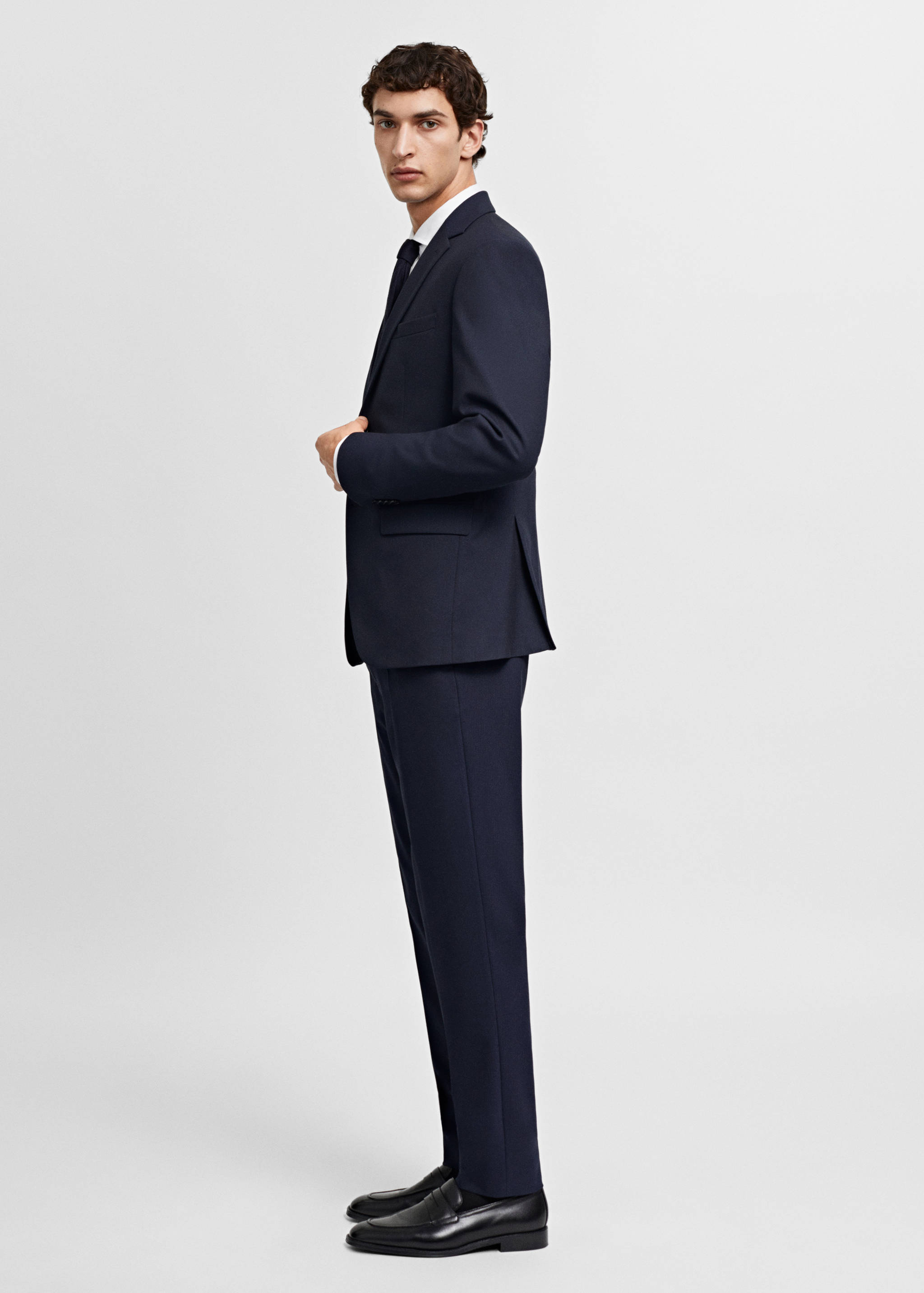 Stretch-fabric slim-fit suit trousers - Details of the article 4