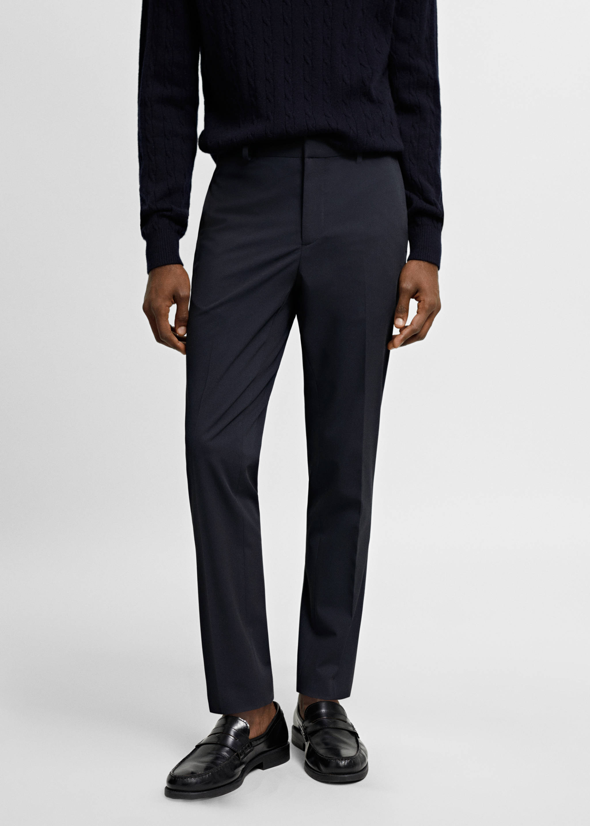 Super slim fit suit trousers - Medium plane