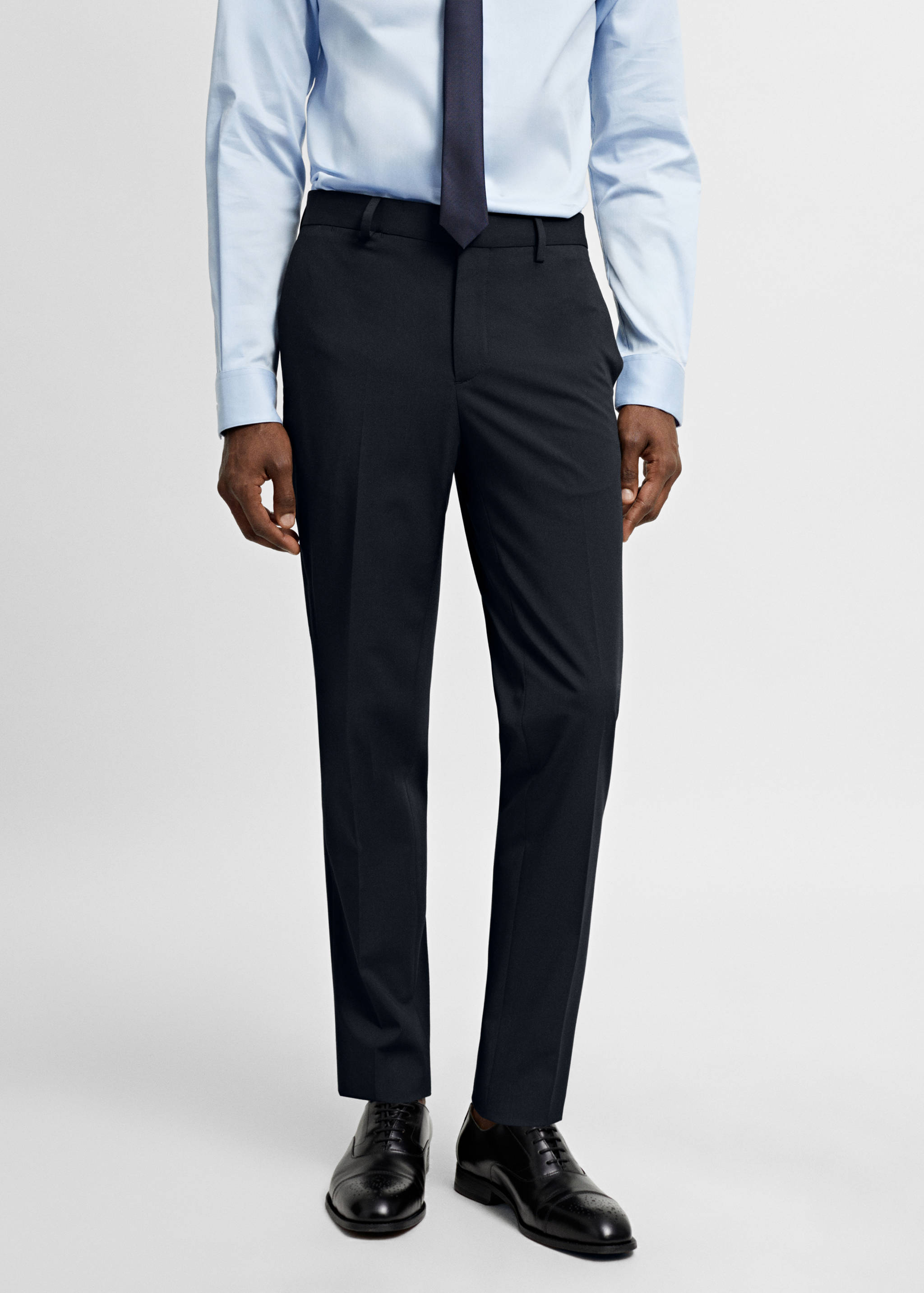 Super slim fit suit trousers - Medium plane