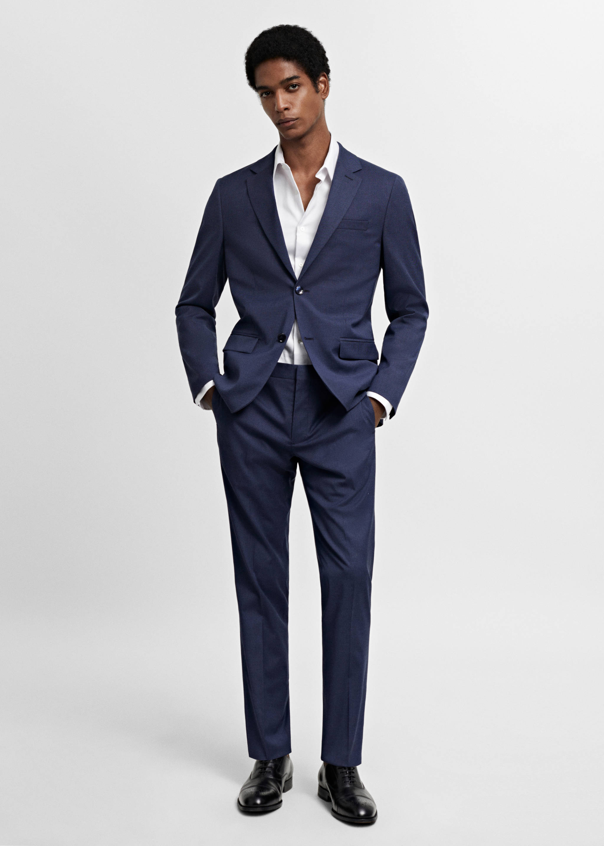 Super slim-fit printed suit trousers - General plane