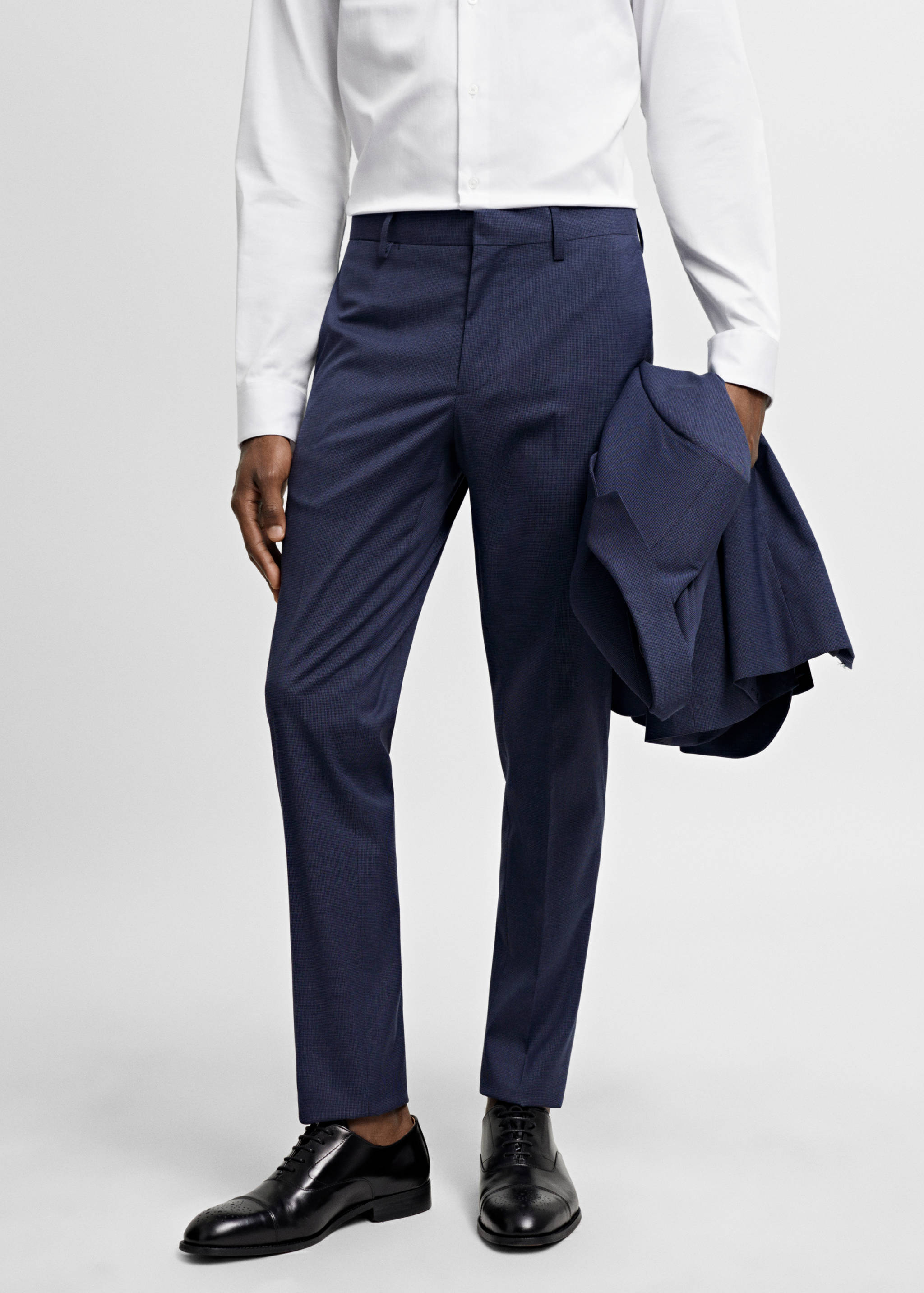 Super slim-fit printed suit trousers - Medium plane