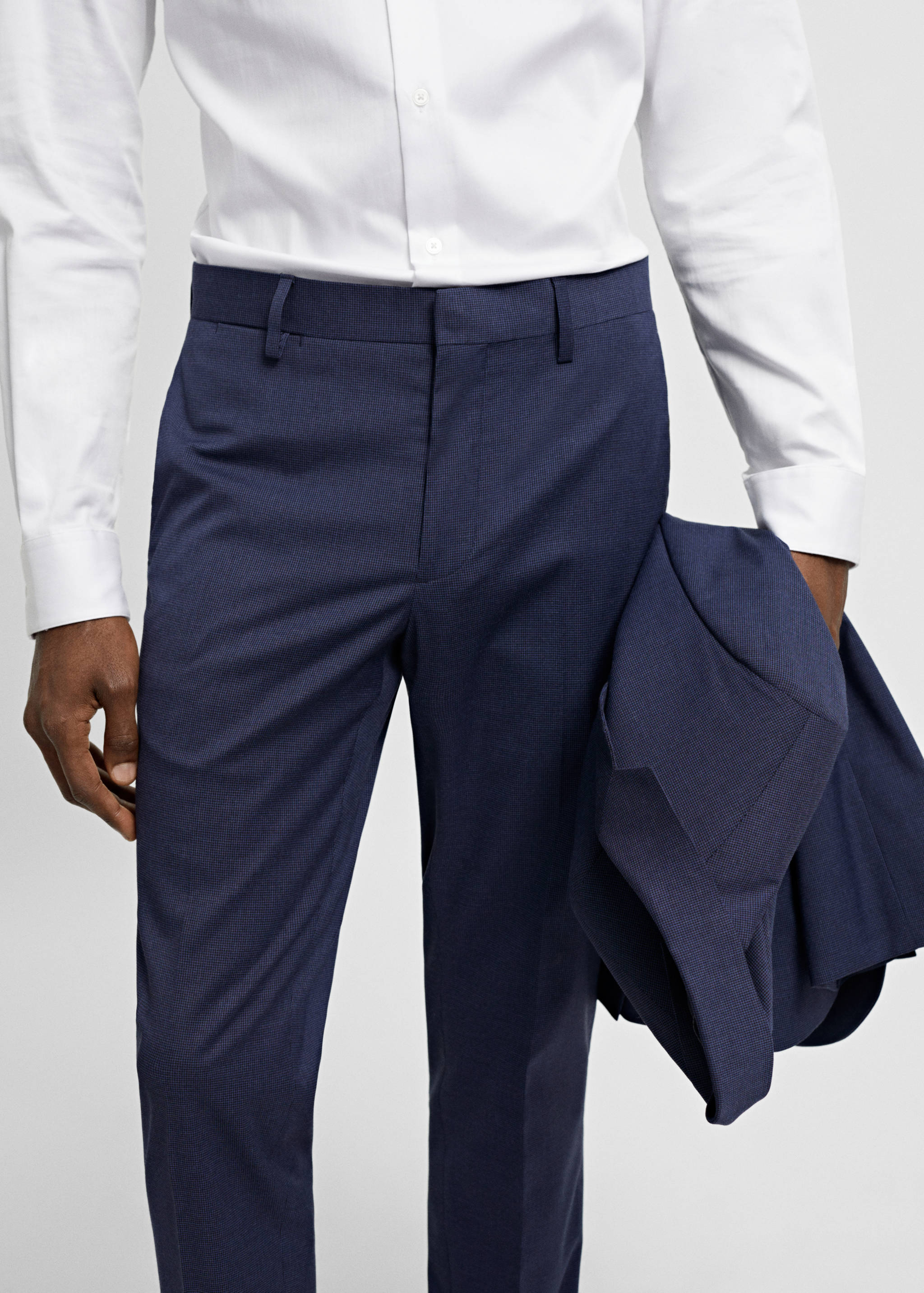 Super slim-fit printed suit trousers - Details of the article 1