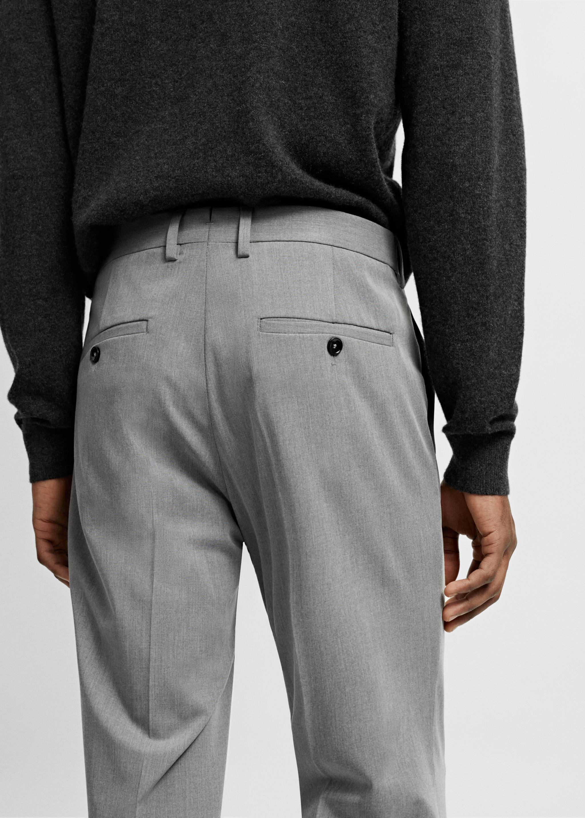 Stretch fabric super slim-fit suit trousers - Details of the article 4